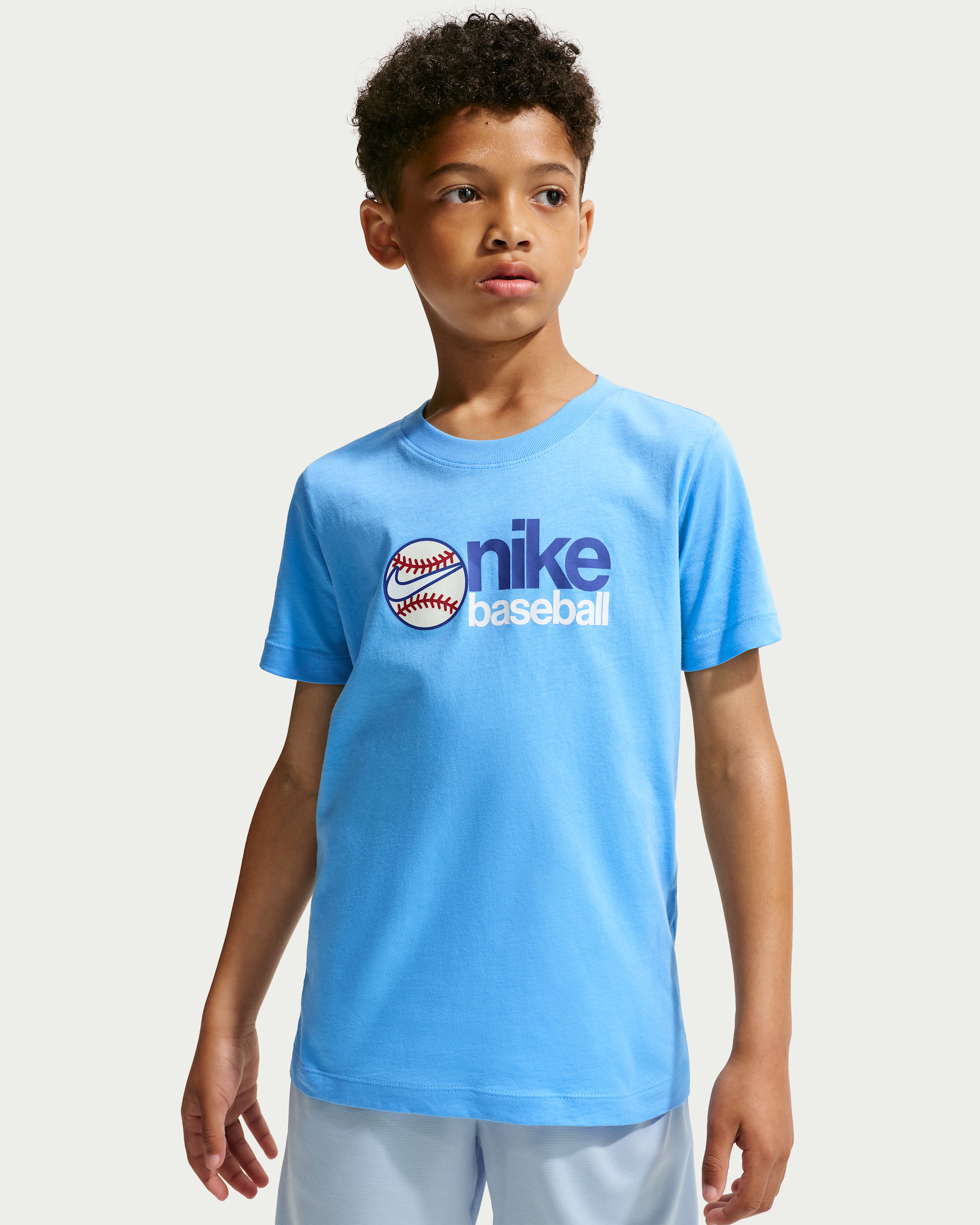 Playera de béisbol para niños talla grande Nike - Azul fútbol
