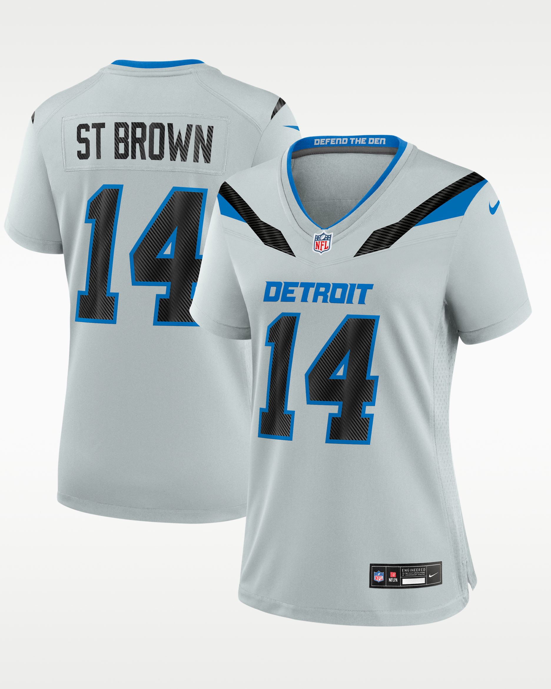 Amon-Ra St. Brown Detroit Lions Rivalries Collection Women's Nike NFL Game Jersey - Silver