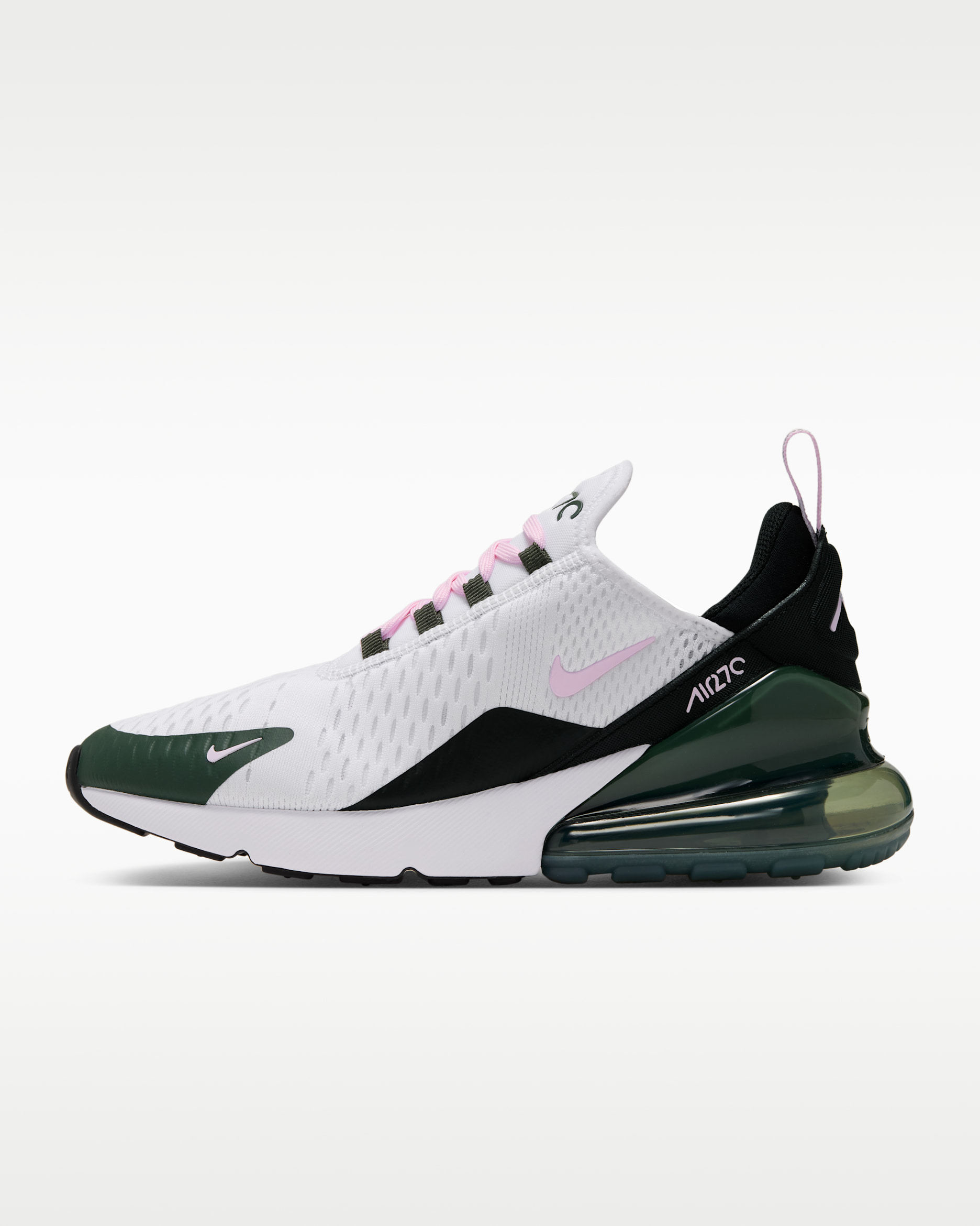 Nike Air Max 270 Women's Shoes - White/Camo Green/Black/Pink Foam