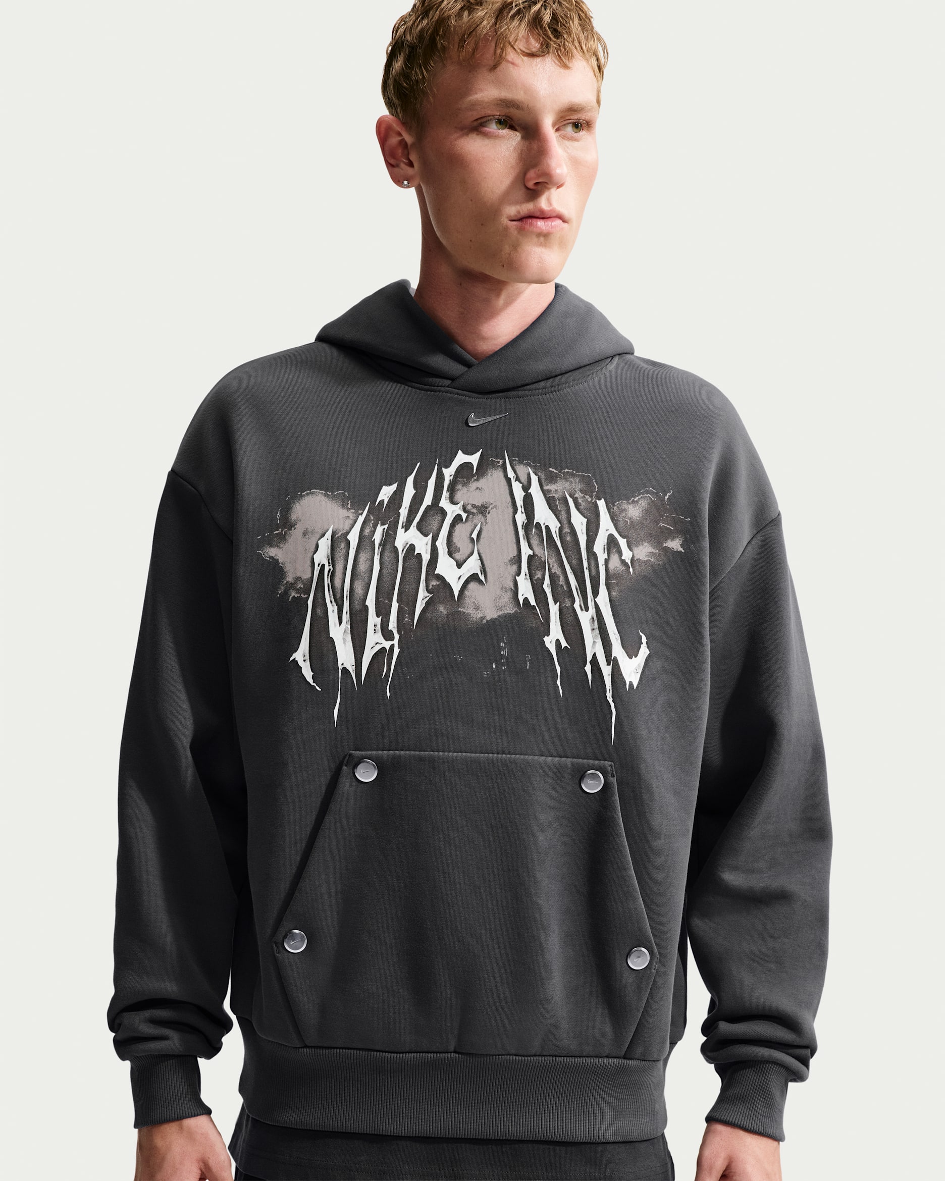 Sudadera con gorro sin cierre para hombre Nike Solo Fleece - Antracita