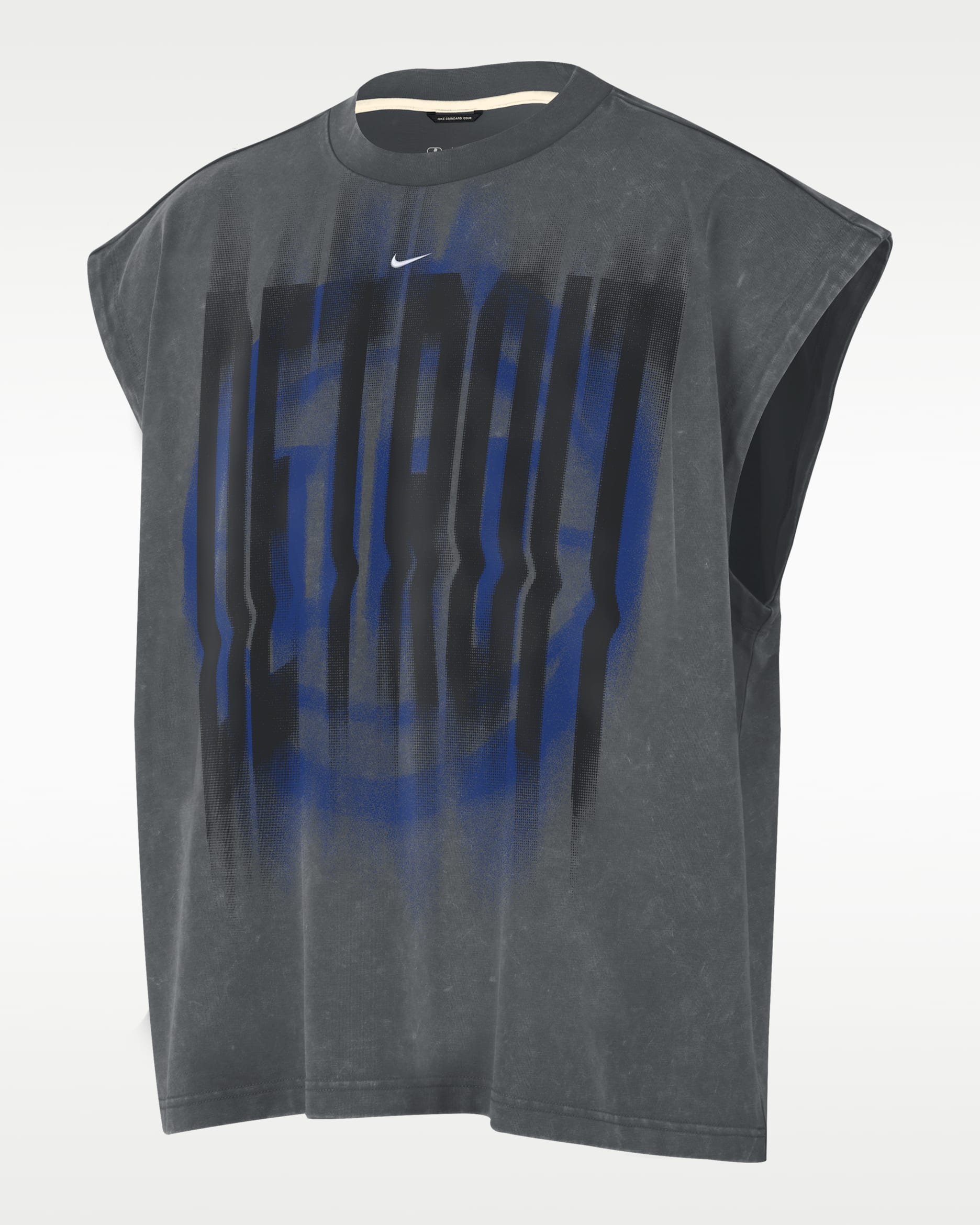 Camiseta de básquetbol sin mangas para hombre Detroit Pistons Standard Issue - Gris hierro/Blanco