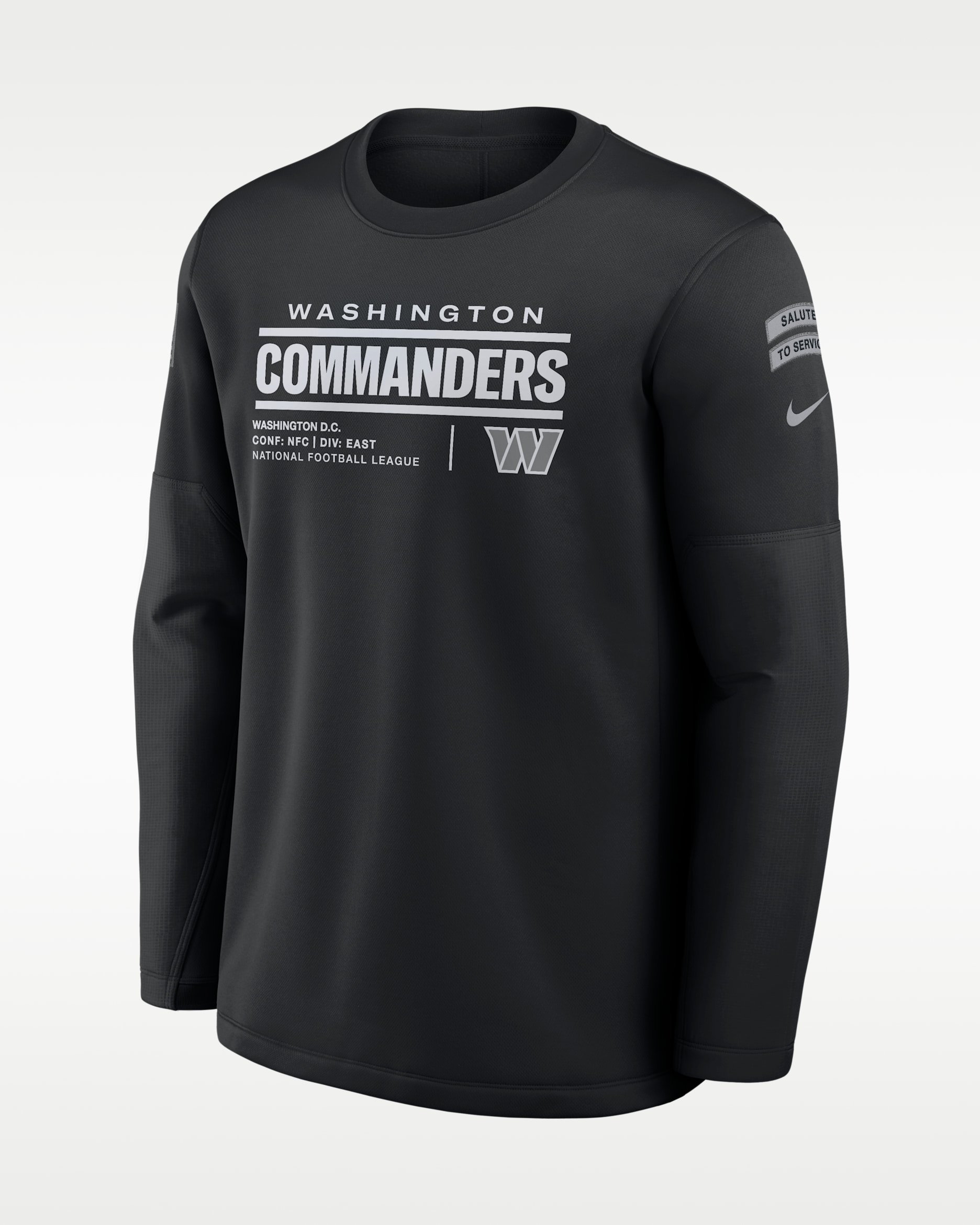 Washington Commanders Salute to Service Sideline Coaches Men's Nike NFL Pullover Crew - Black