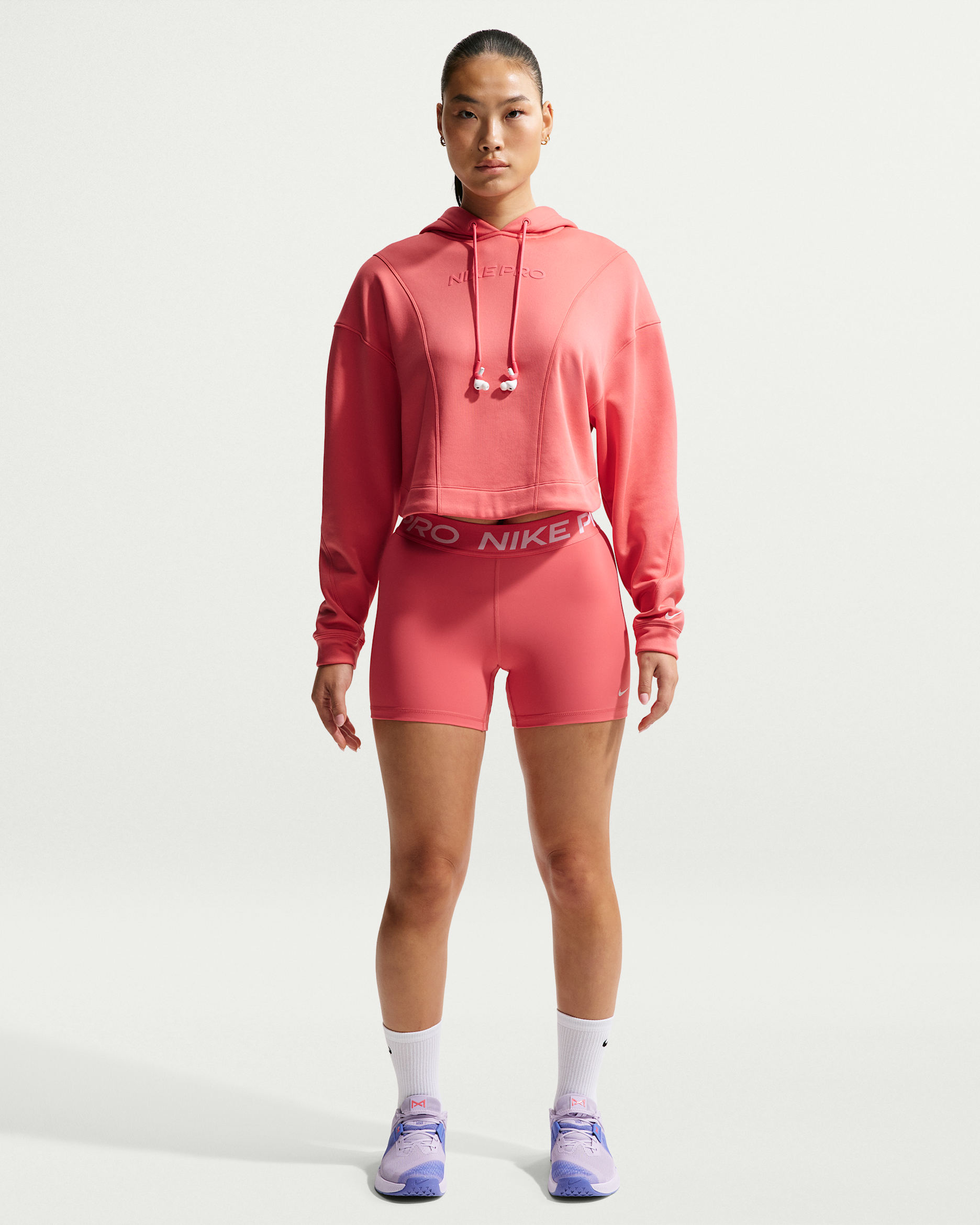 Nike Pro 365 Women's 13cm (approx.) Shorts (Plus Size) - Sea Coral/White