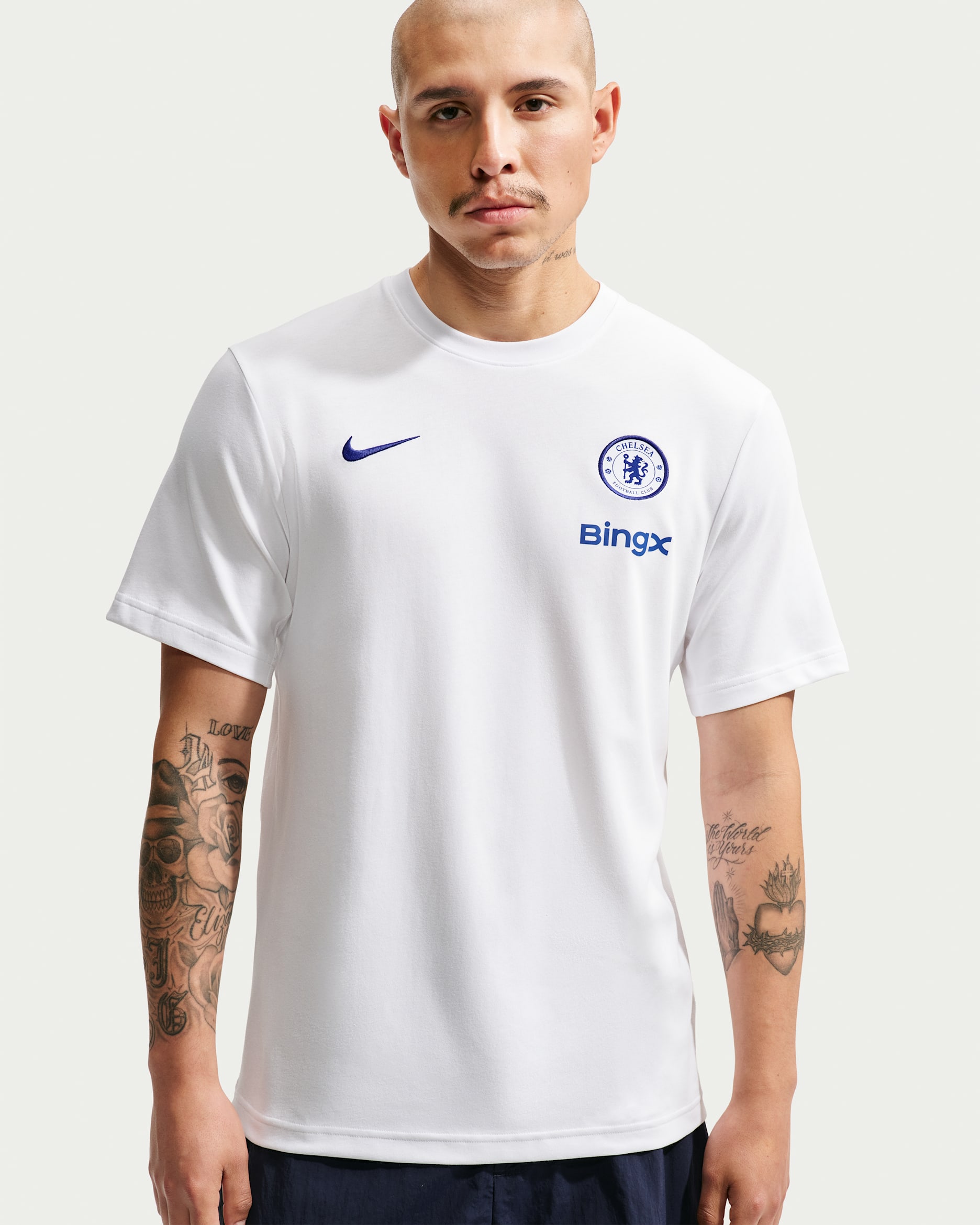 T-shirt de foot Nike Dri-FIT Chelsea FC Primary pour homme - Blanc/Blanc/Bright Blue