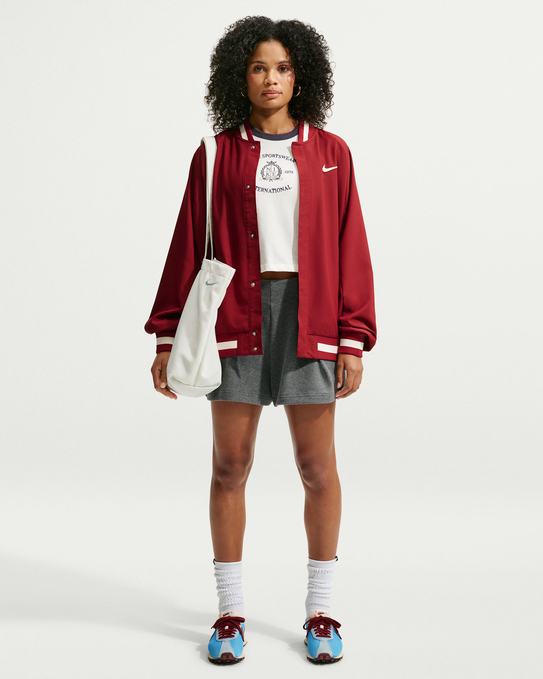 Nike Studio Fleece Lightweight Women's High-Waisted Loose Pleated Shorts - Charcoal Heather/Sail