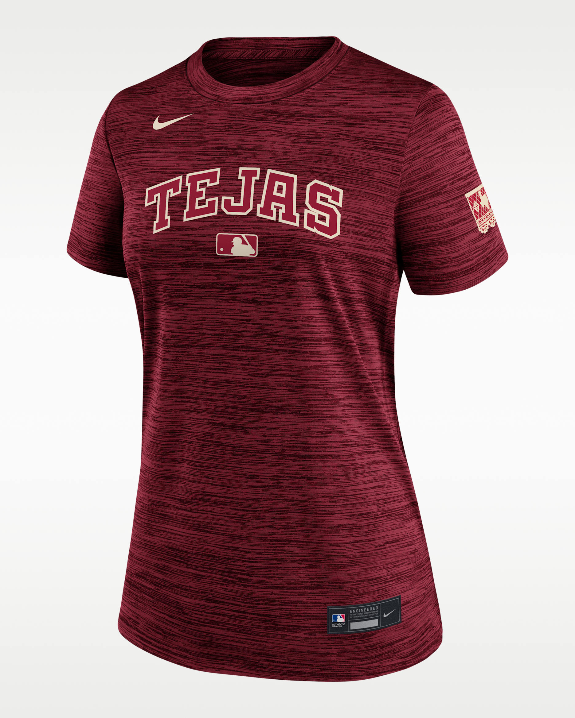 Texas Rangers Authentic Collection City Connect Velocity Women's Nike Dri-FIT MLB T-Shirt - Red