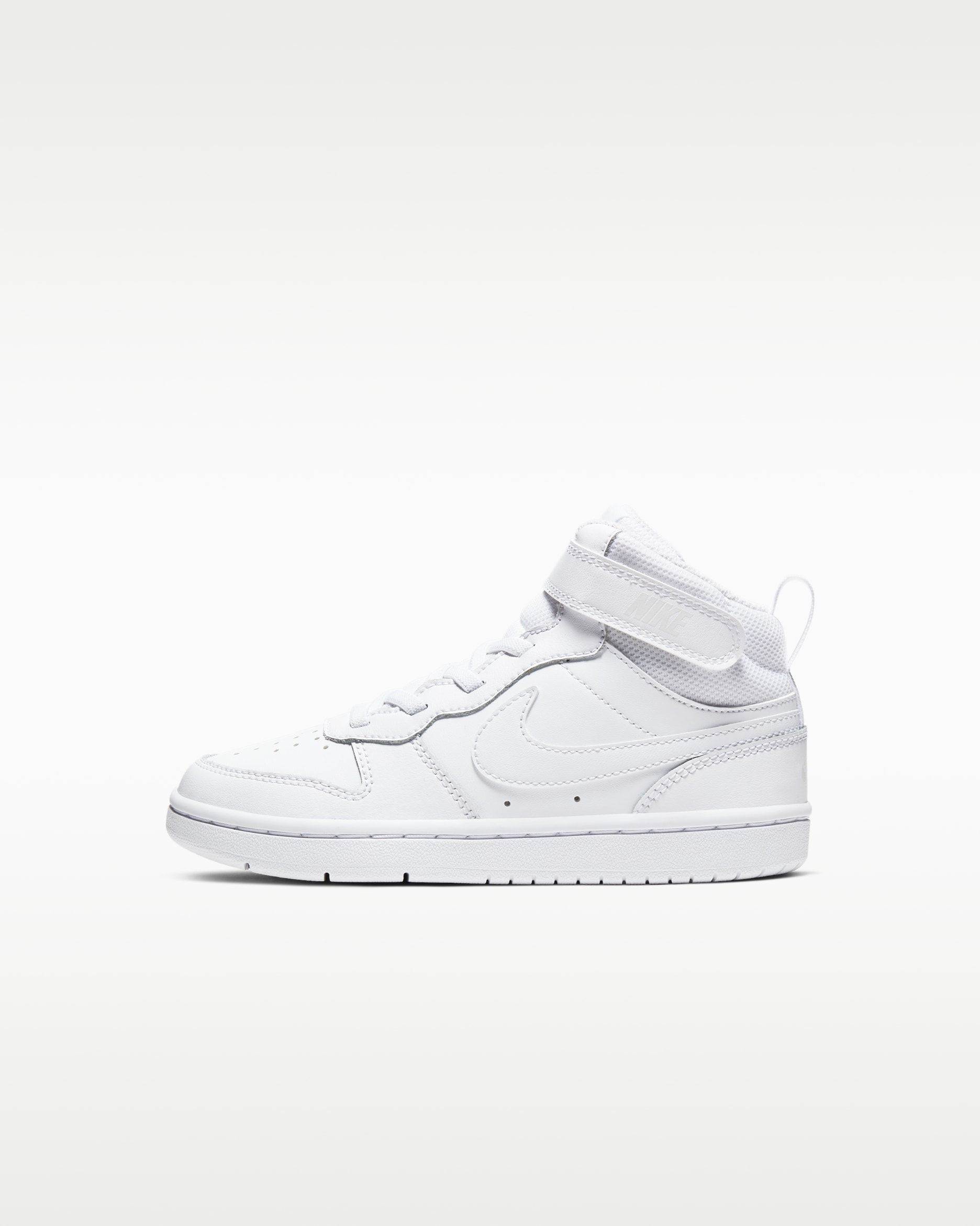 Nike Court Borough Mid 2 Younger Kids' Shoes - White/White/White