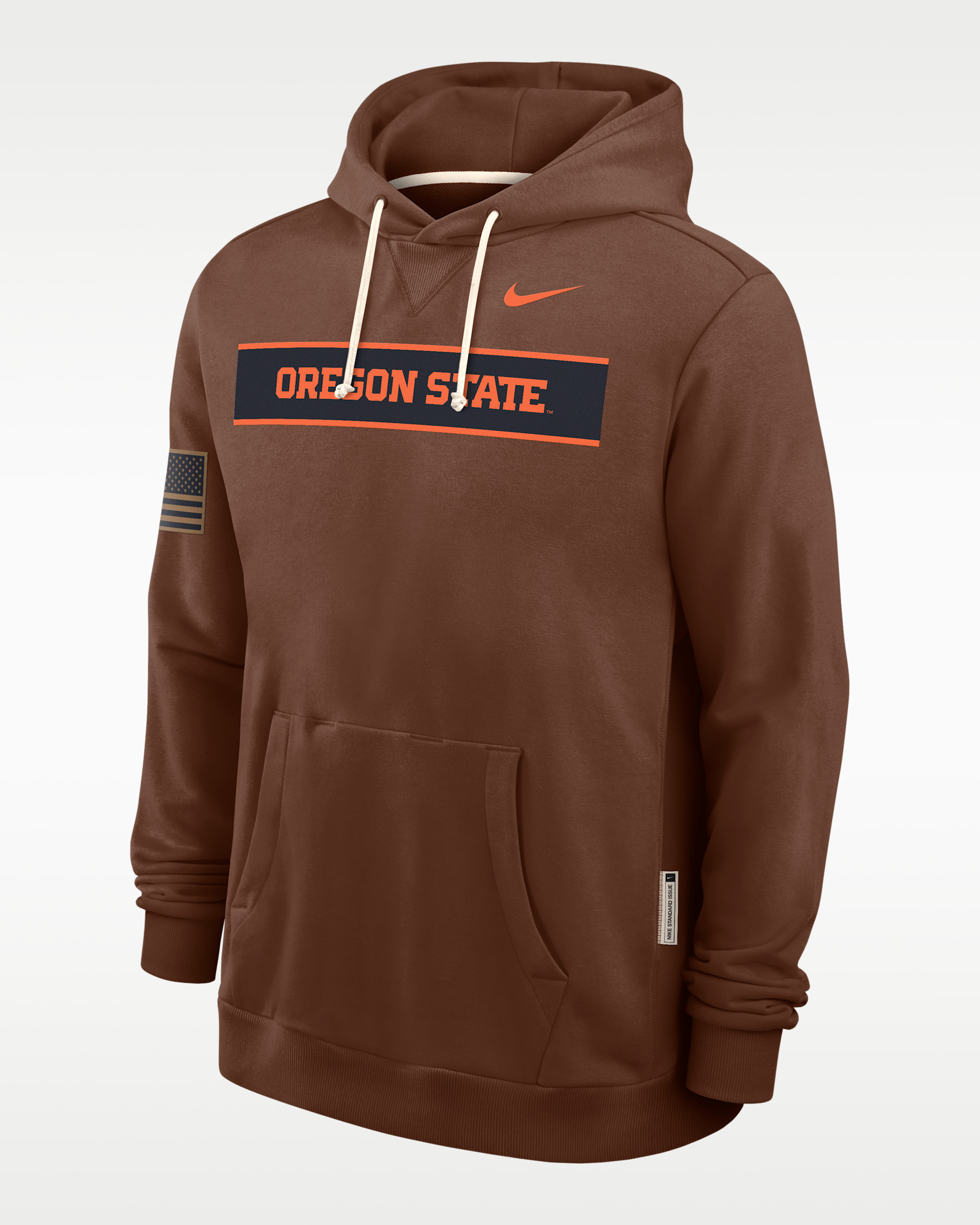 Oregon State 2026 Military Appreciation Men's Nike Dri-FIT College Long-Sleeve Hooded Top - Brown