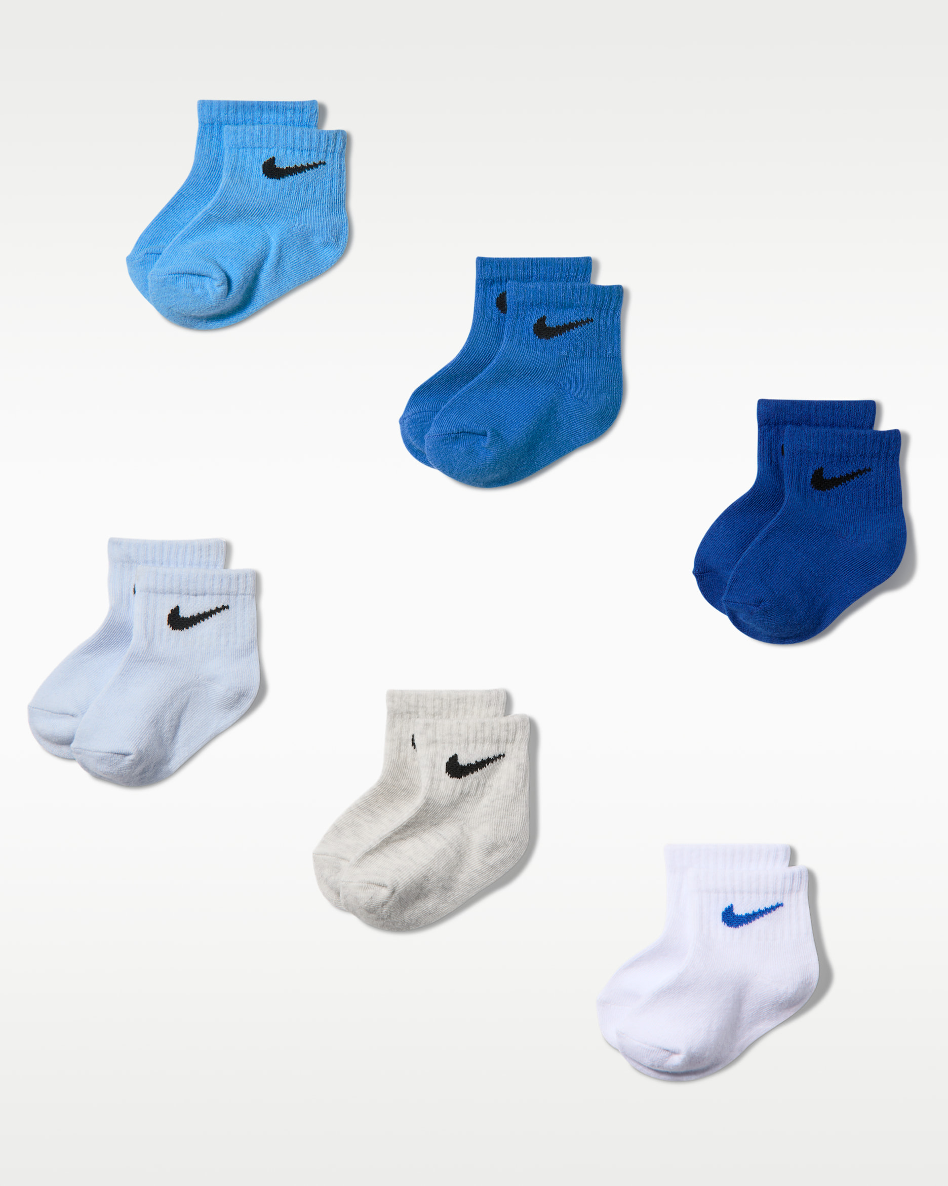 Nike Swoosh enkelsokken voor baby's (6 paar) - Football Blue