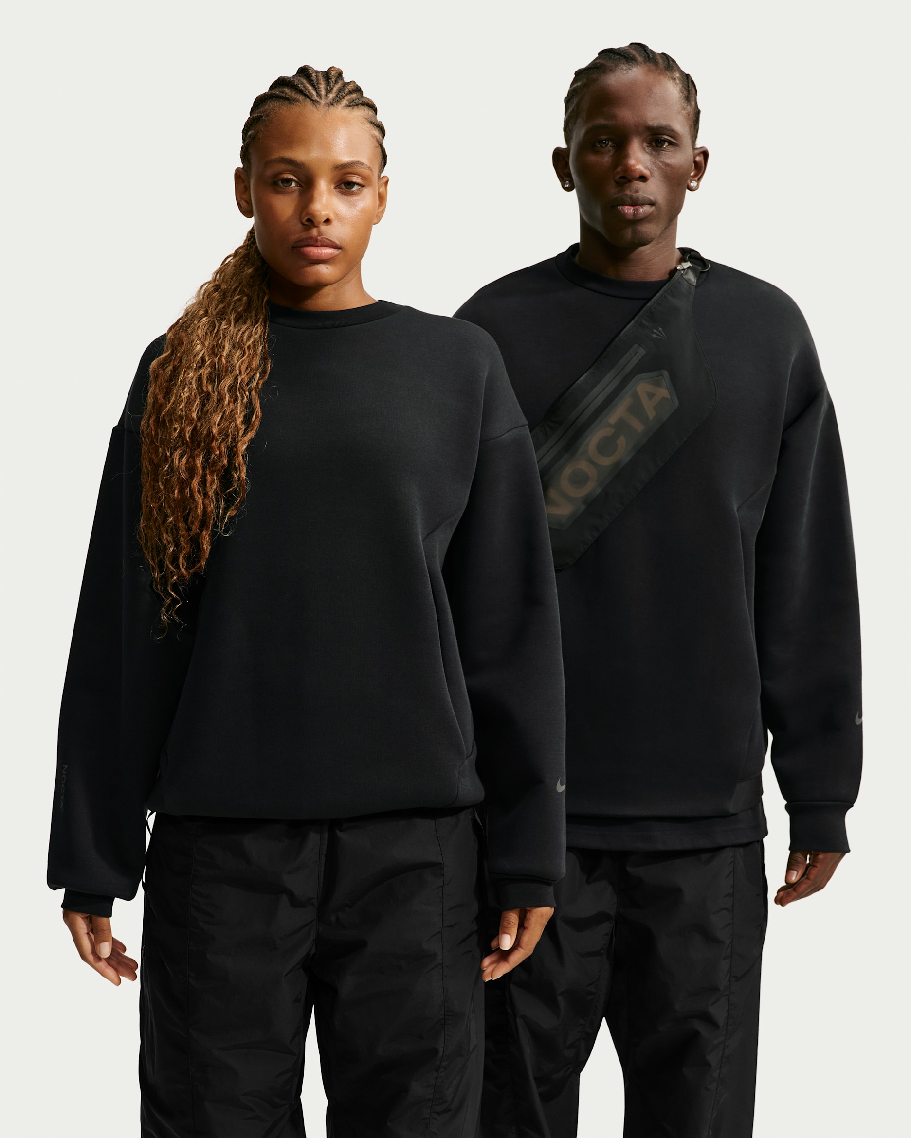 NOCTA Men's Trapeziud-Cut Crew-Neck Pullover - Black/Black