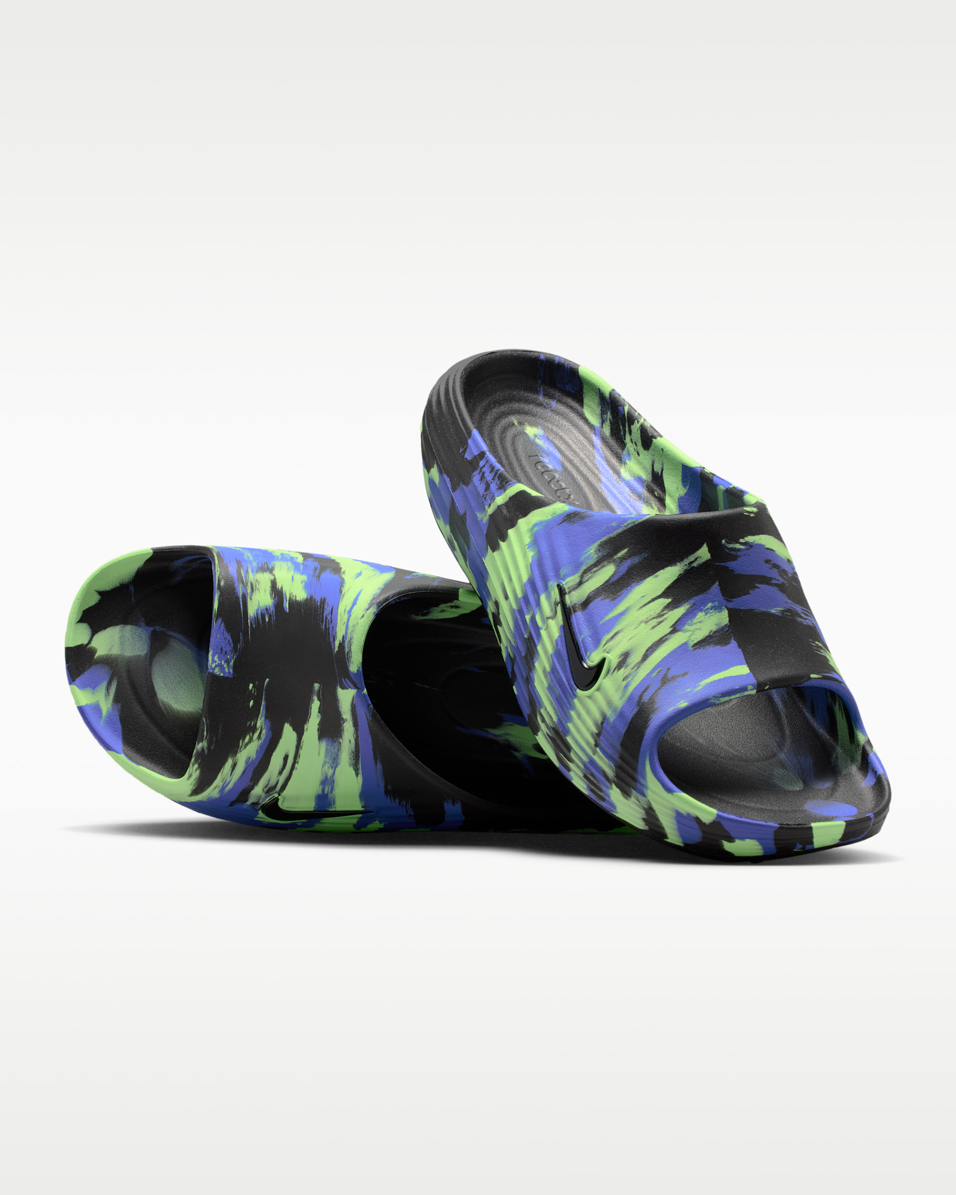Nike ReactX Rejuven8 SE Men's Slides - Black/Lime Blast/Sapphire/Black