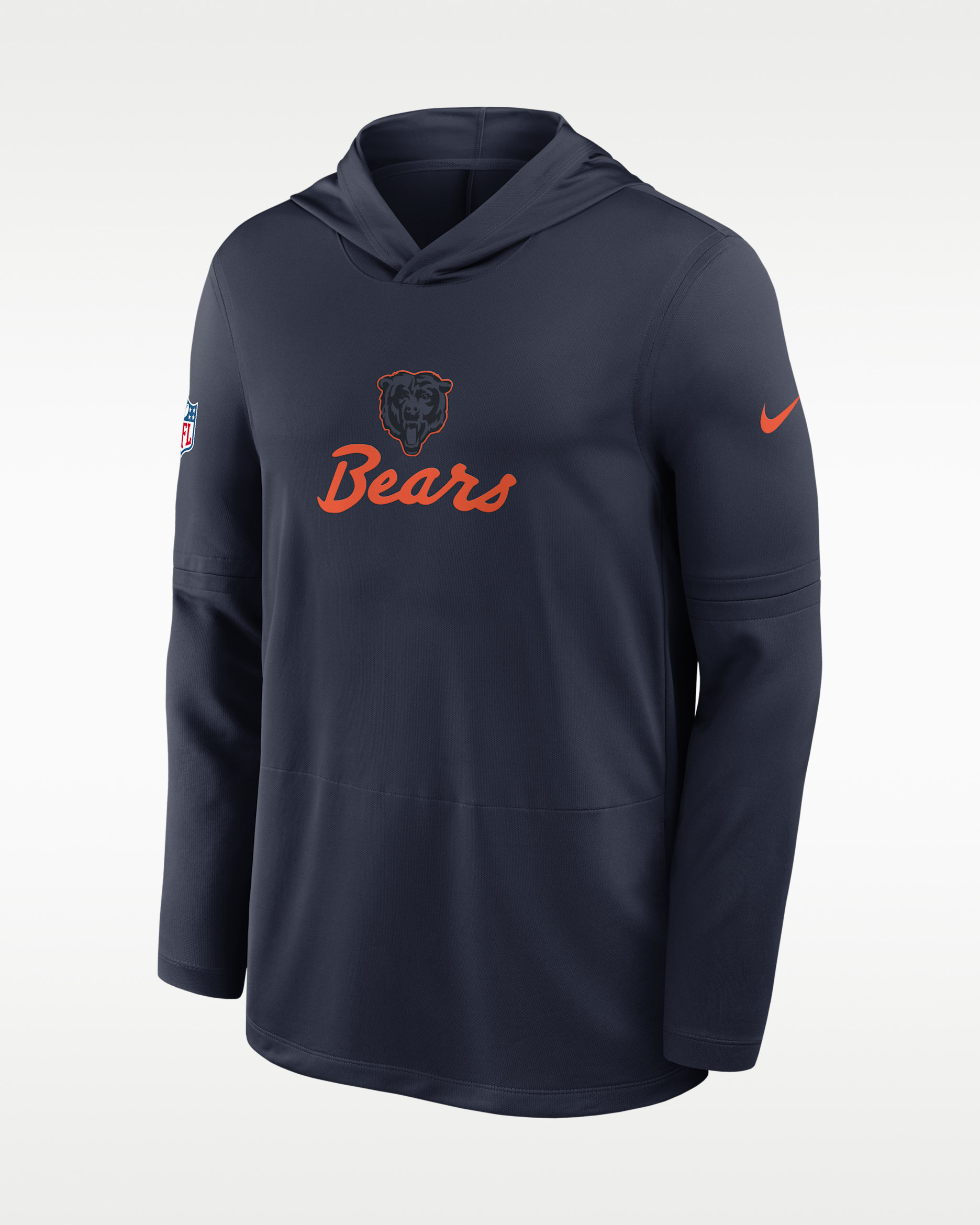 Chicago Bears Rivalries Collection Sideline Men's Nike Dri-FIT NFL Long-Sleeve Hooded Top - Navy