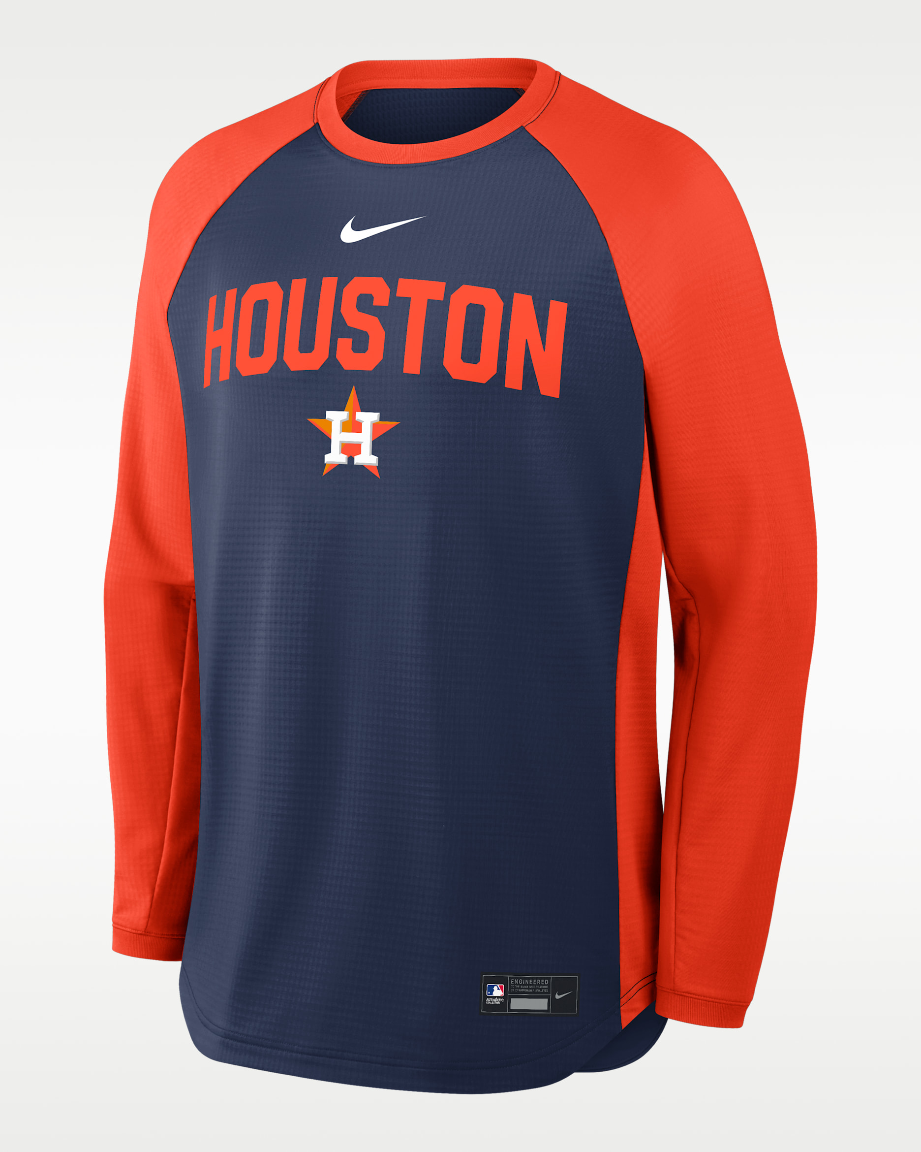 Houston Astros Authentic Collection Men's Nike Dri-FIT Pullover Crew - Navy