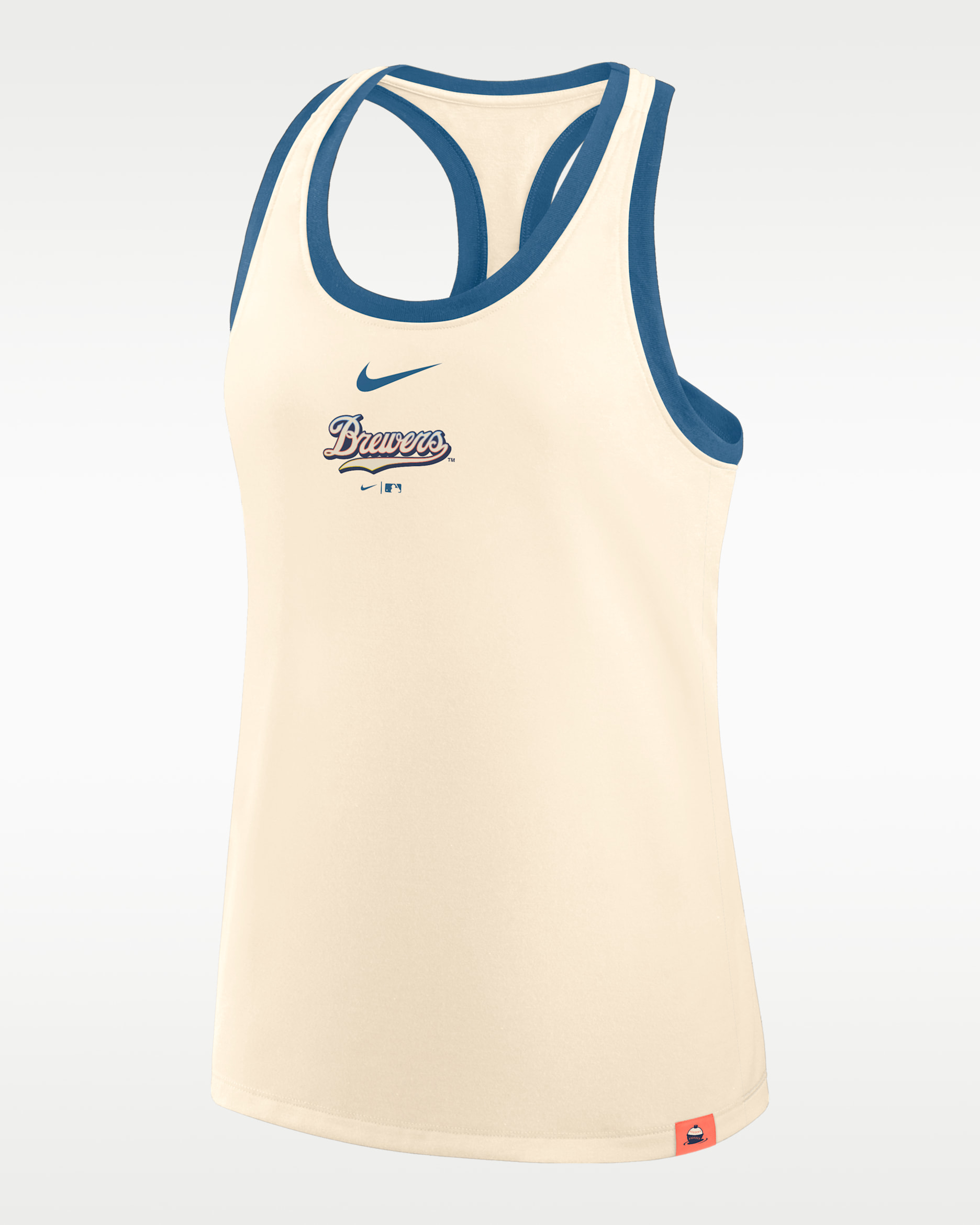Milwaukee Brewers Script City Connect Women's Nike MLB Racerback Tank Top - Natural