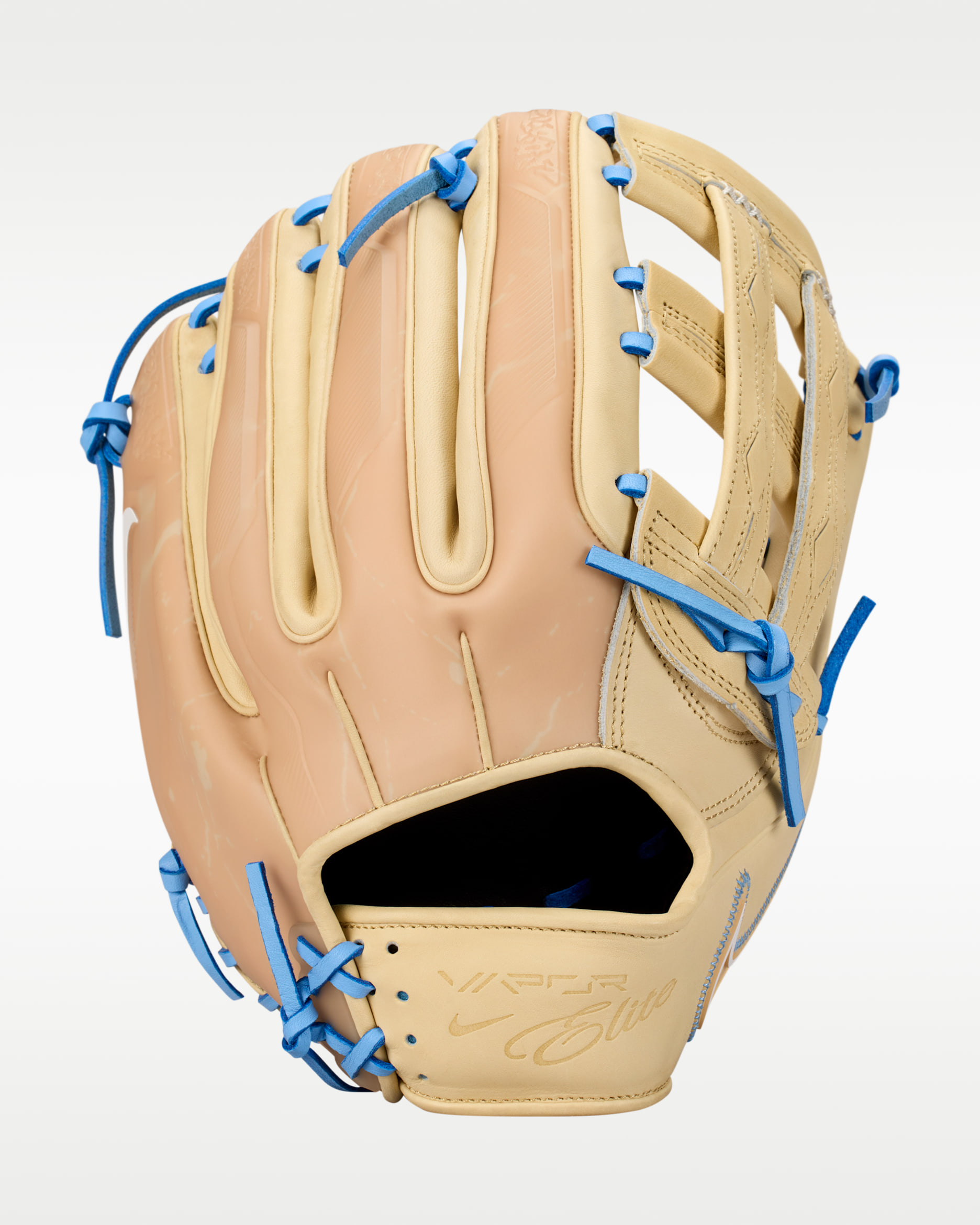 Nike Vapor Elite Baseball Outfield H-Web Fielding Glove - Right Hand Throw - Light Cream/Valor Blue/Sesame