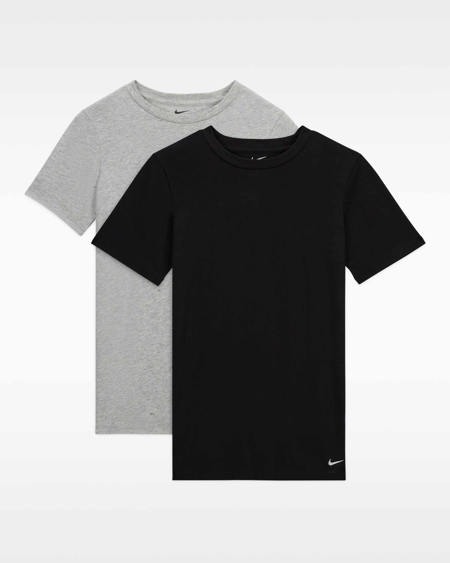 Camisetas interiores de cuello redondo para niños talla grande (paquete de 2) Nike - Gris oscuro jaspeado