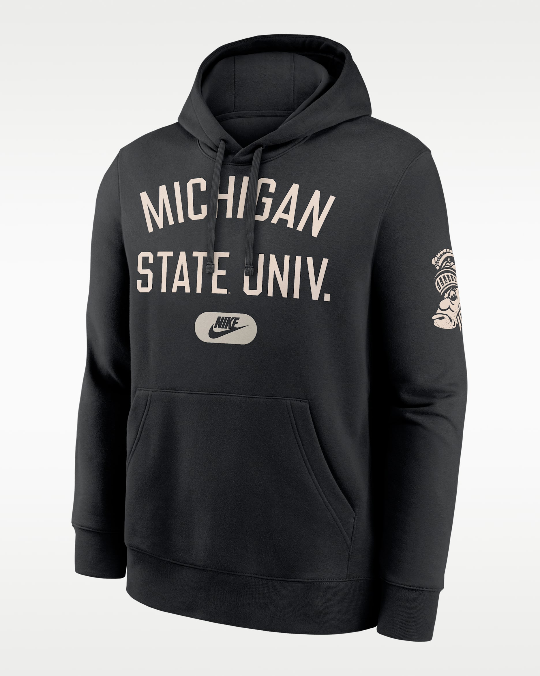 Michigan State Club Men's Nike College Pullover Hoodie - Black