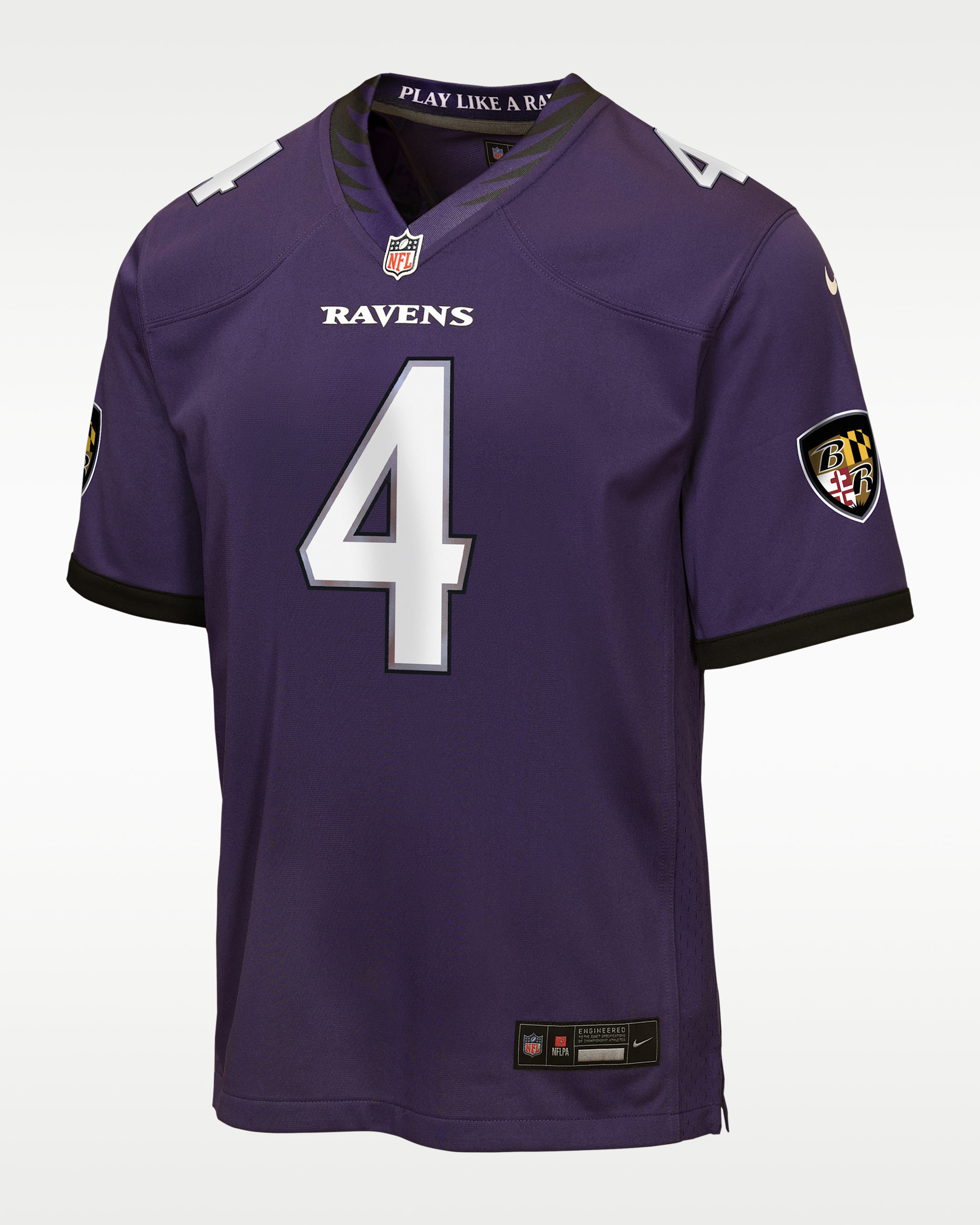 Zay Flowers Baltimore Ravens Big Kids' Game Jersey - Purple