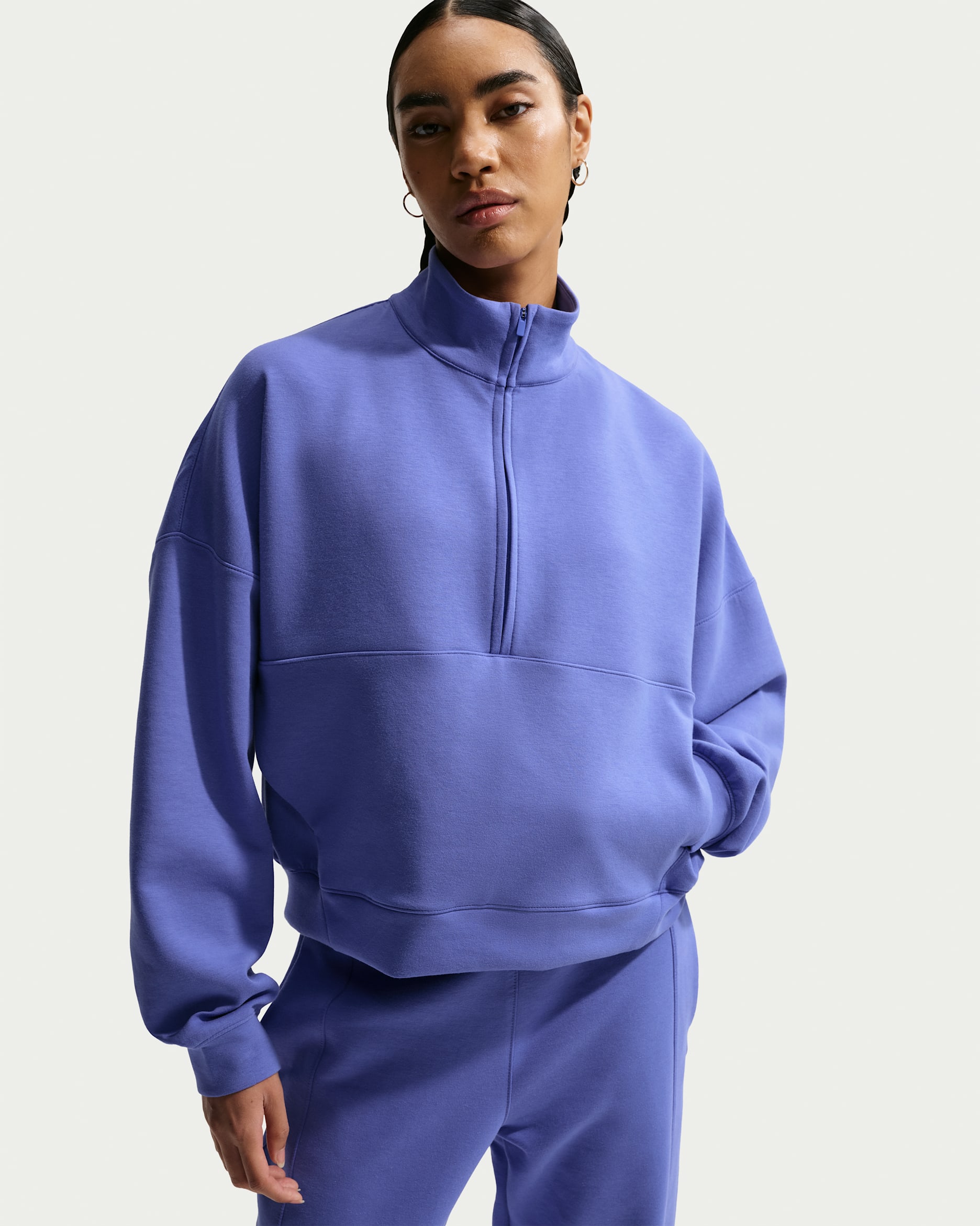 Nike 24.7 ImpossiblySoft Women's Dri-FIT Oversized 1/2-Zip Top - Sapphire/Deep Night