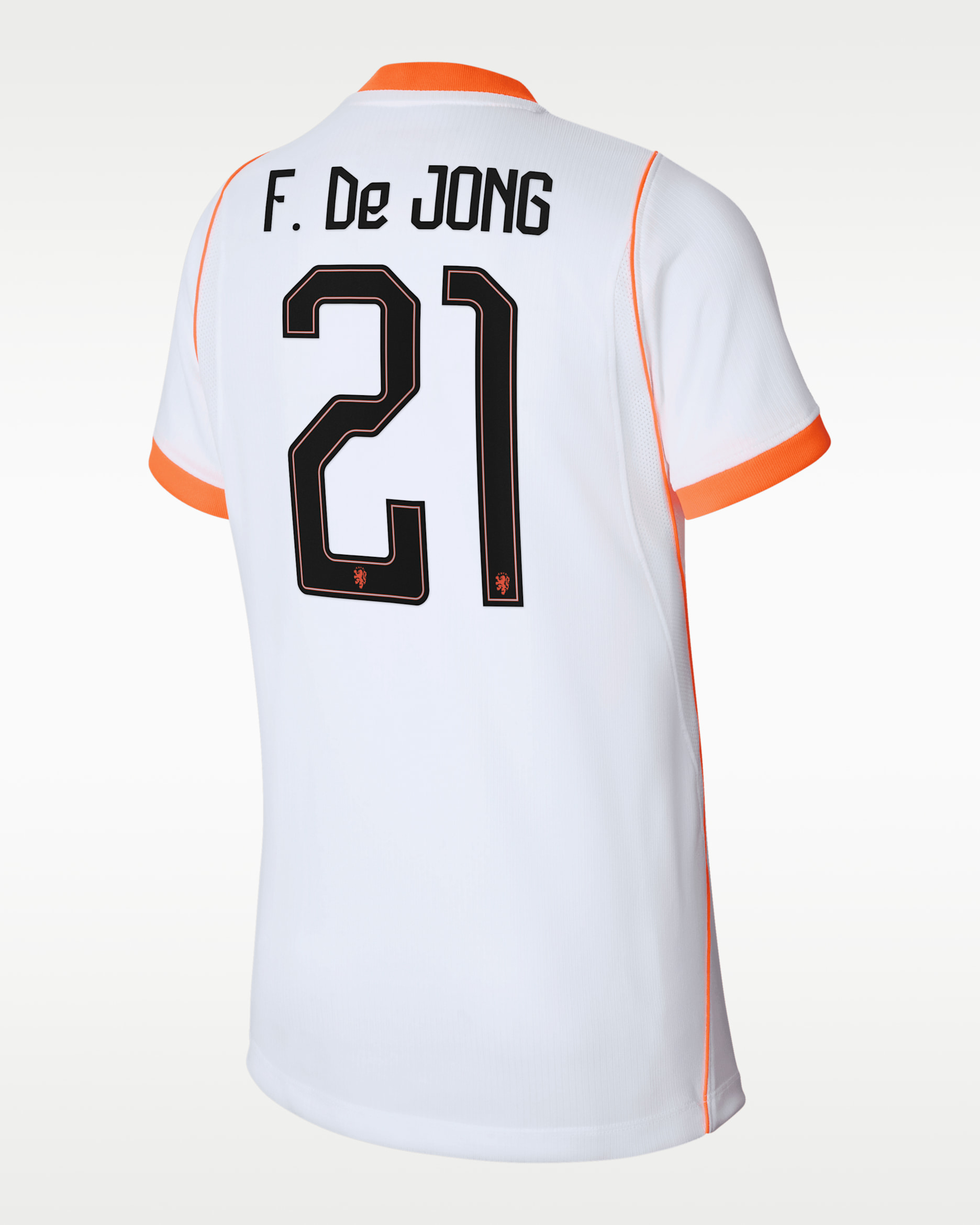 Frenkie de Jong Netherlands National Team 2026 Stadium Away Big Kids' Nike Dri-FIT Soccer Jersey - White