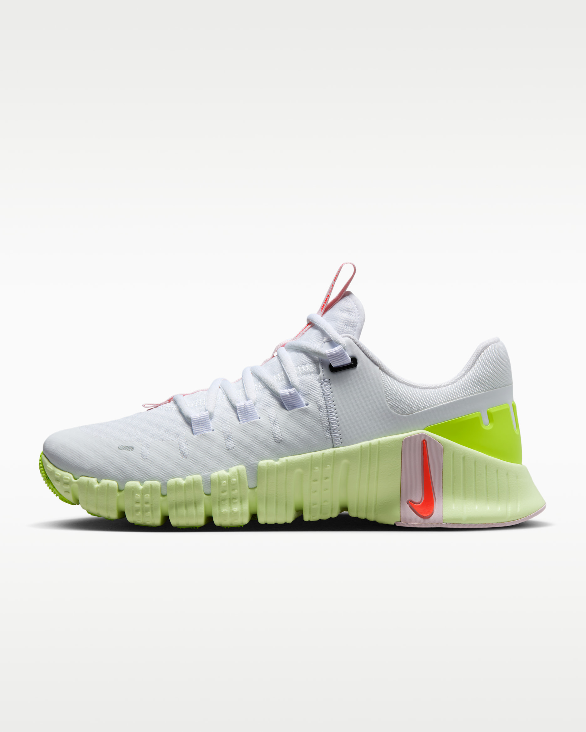 Nike Free Metcon 5 Women's Workout Shoes - White/Barely Volt/Pink Foam/Bright Crimson
