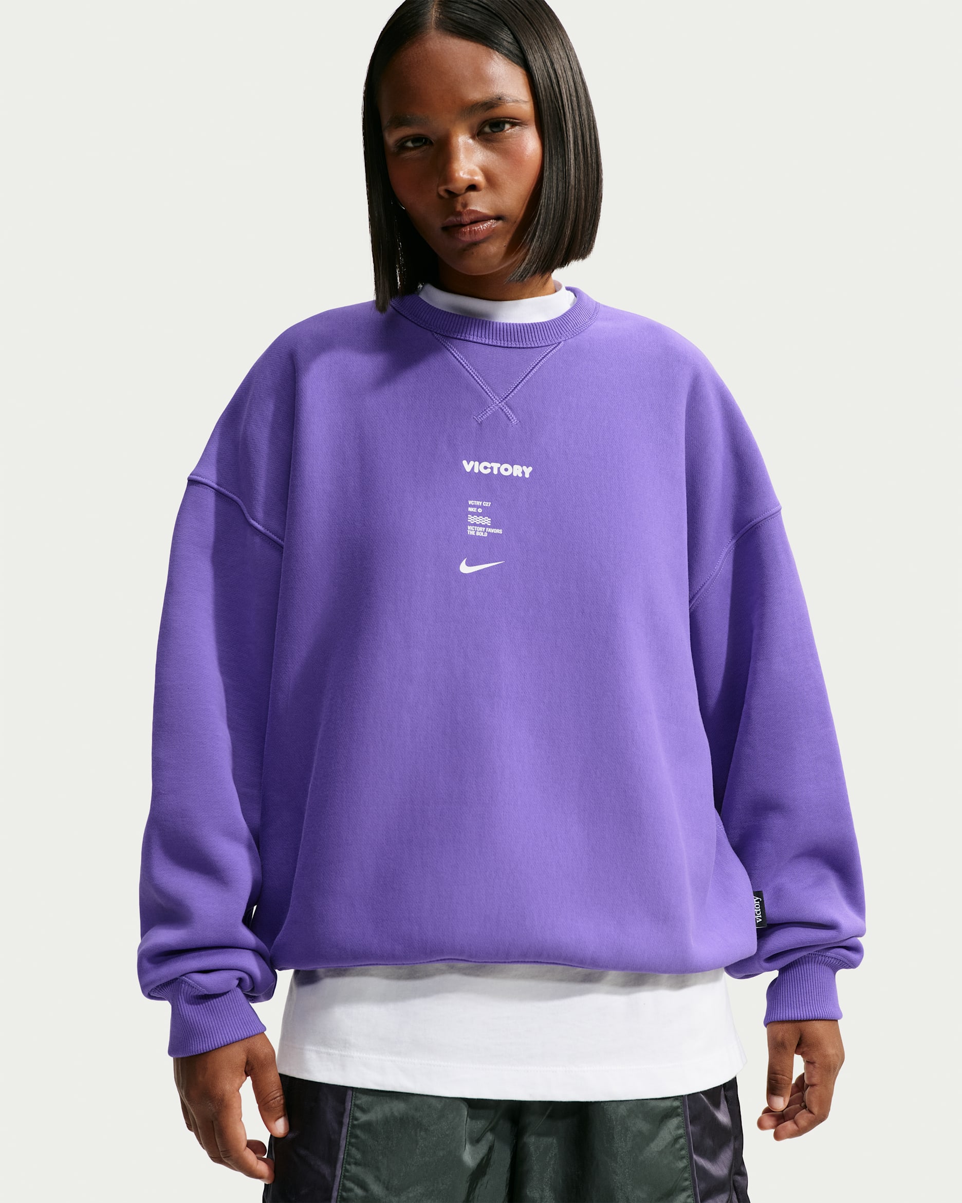 Nike Victory Collection Studio Fleece Women's Soccer Crew Neck - Dark Iris/Summit White