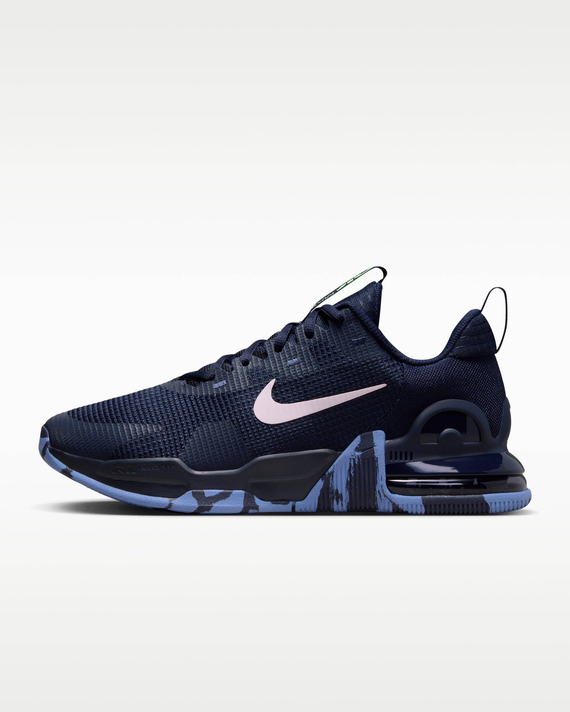 Nike Air Max Alpha Trainer 5 Men's Workout Shoes - Obsidian/Lime Blast/Polar/Pink Foam