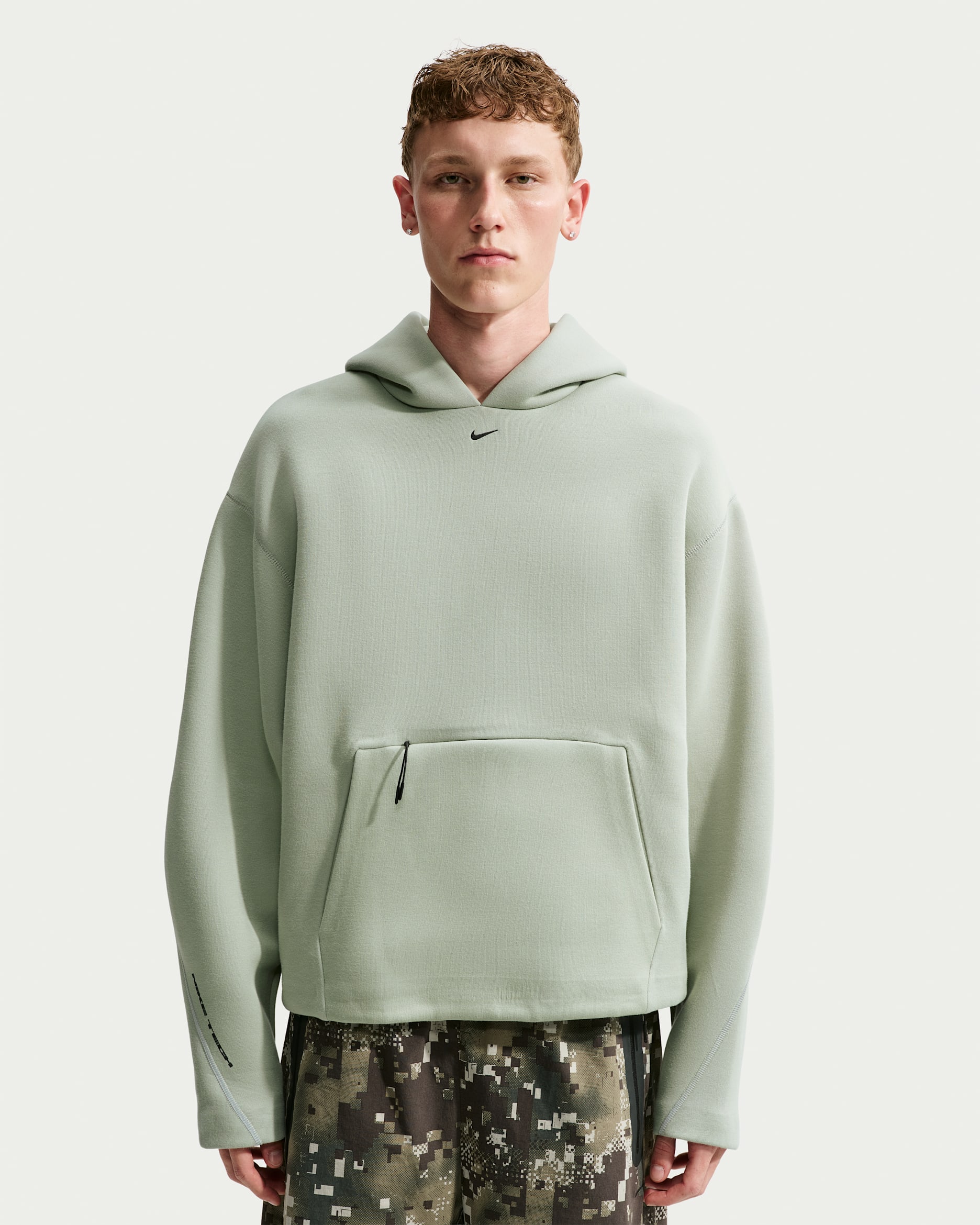 Nike Tech Men's Fleece Pullover Hoodie - Jade Horizon/Black