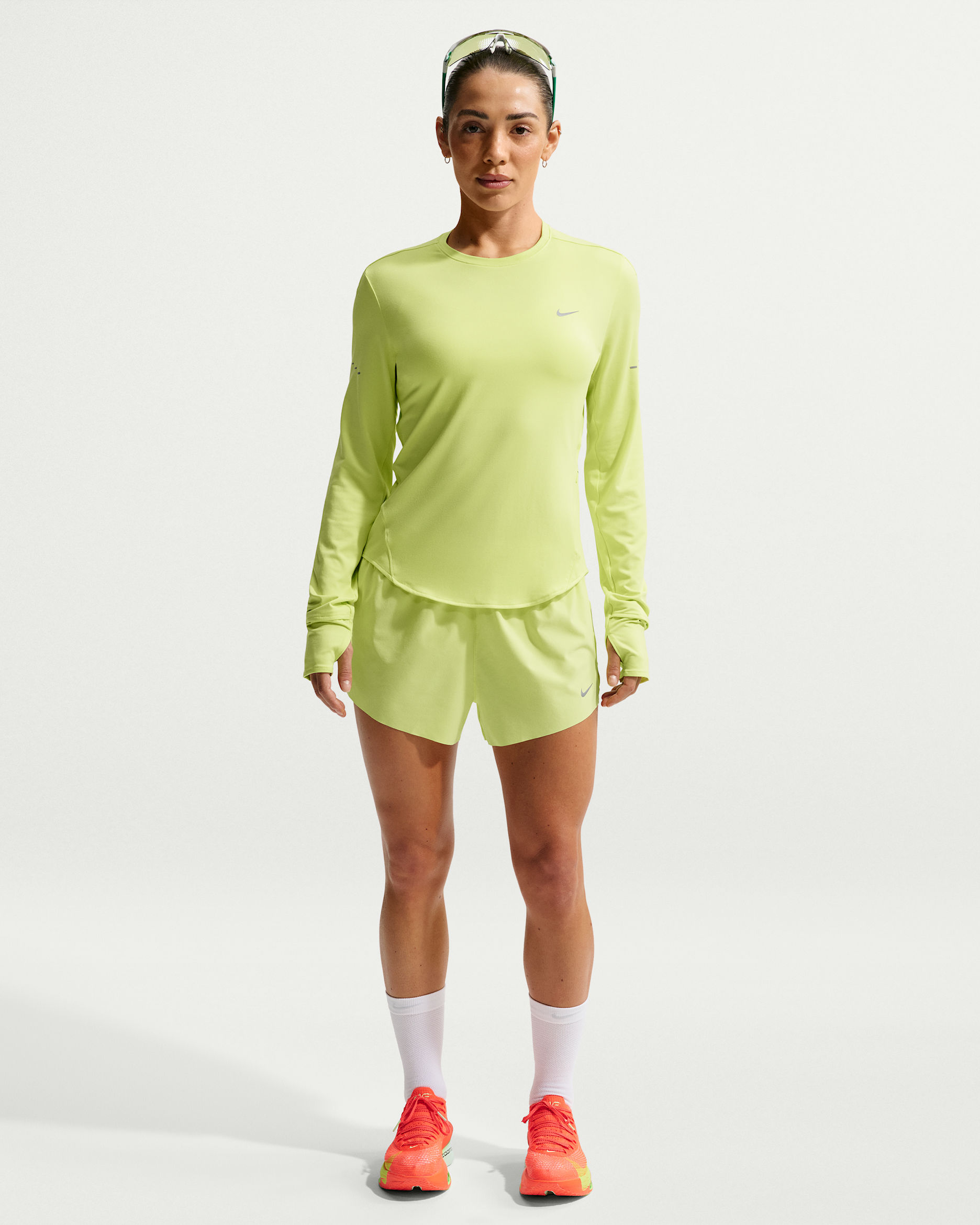 Nike Swift Women's Dri-FIT Mid-Rise 2.5" Brief-Lined Running Shorts - Light Lemon Twist