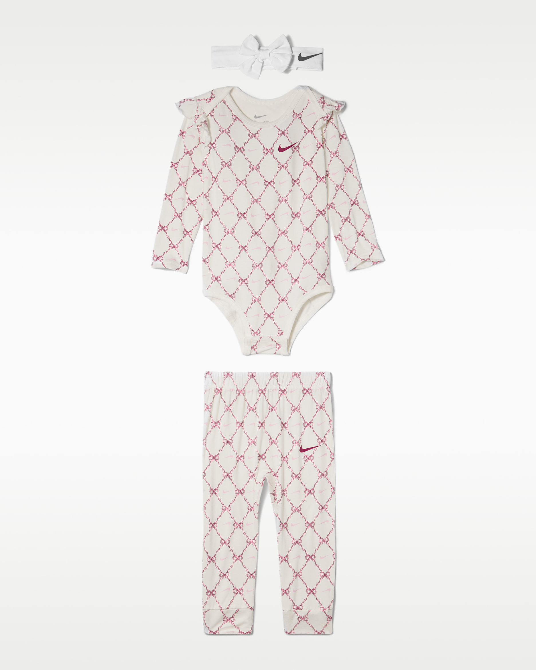 Nike Ready, Set, Grow! Baby (6-12M) 3-Piece Set - Sail/Sweet Beet