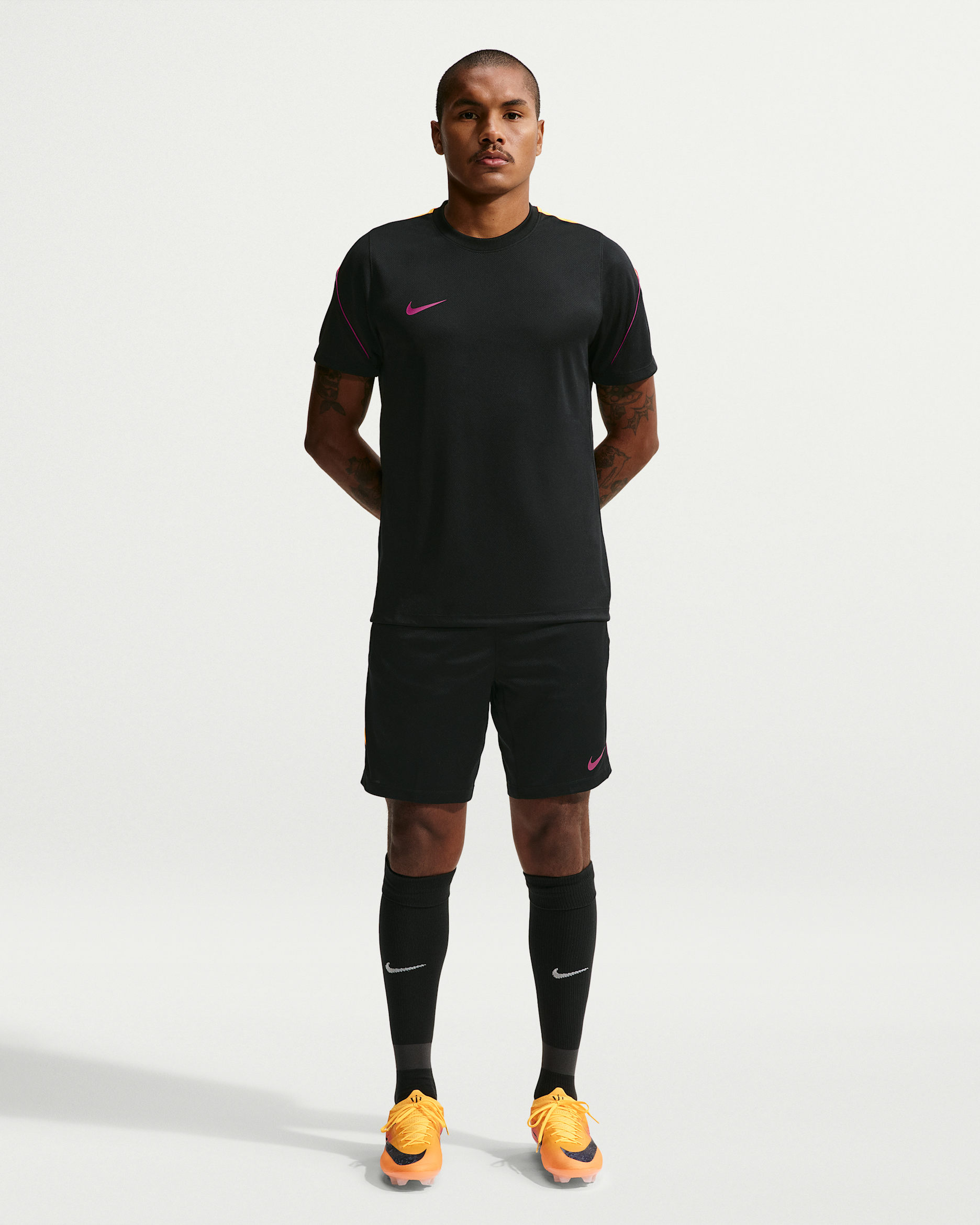 Nike Strike Men's Dri-FIT Football Shorts - Black/Laser Orange/Medium Fuchsia/Medium Fuchsia