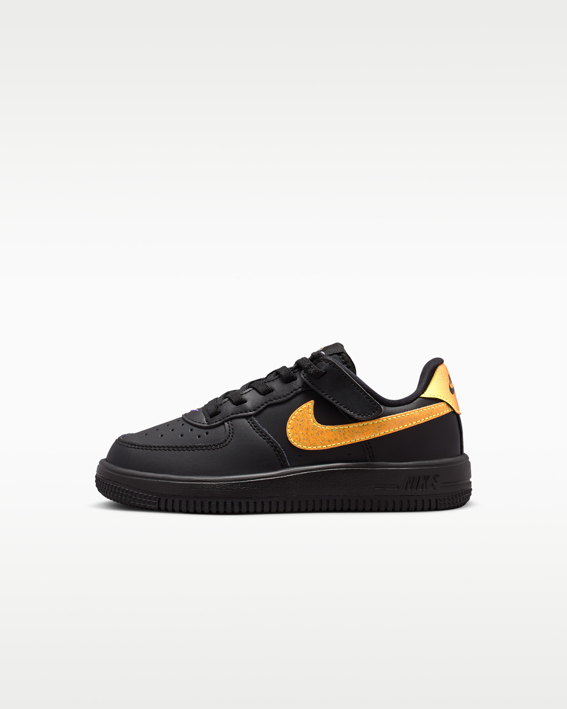 Nike Force 1 Low EasyOn Younger Kids' Shoes - Black/Laser Orange/Picante Red/Action Grape