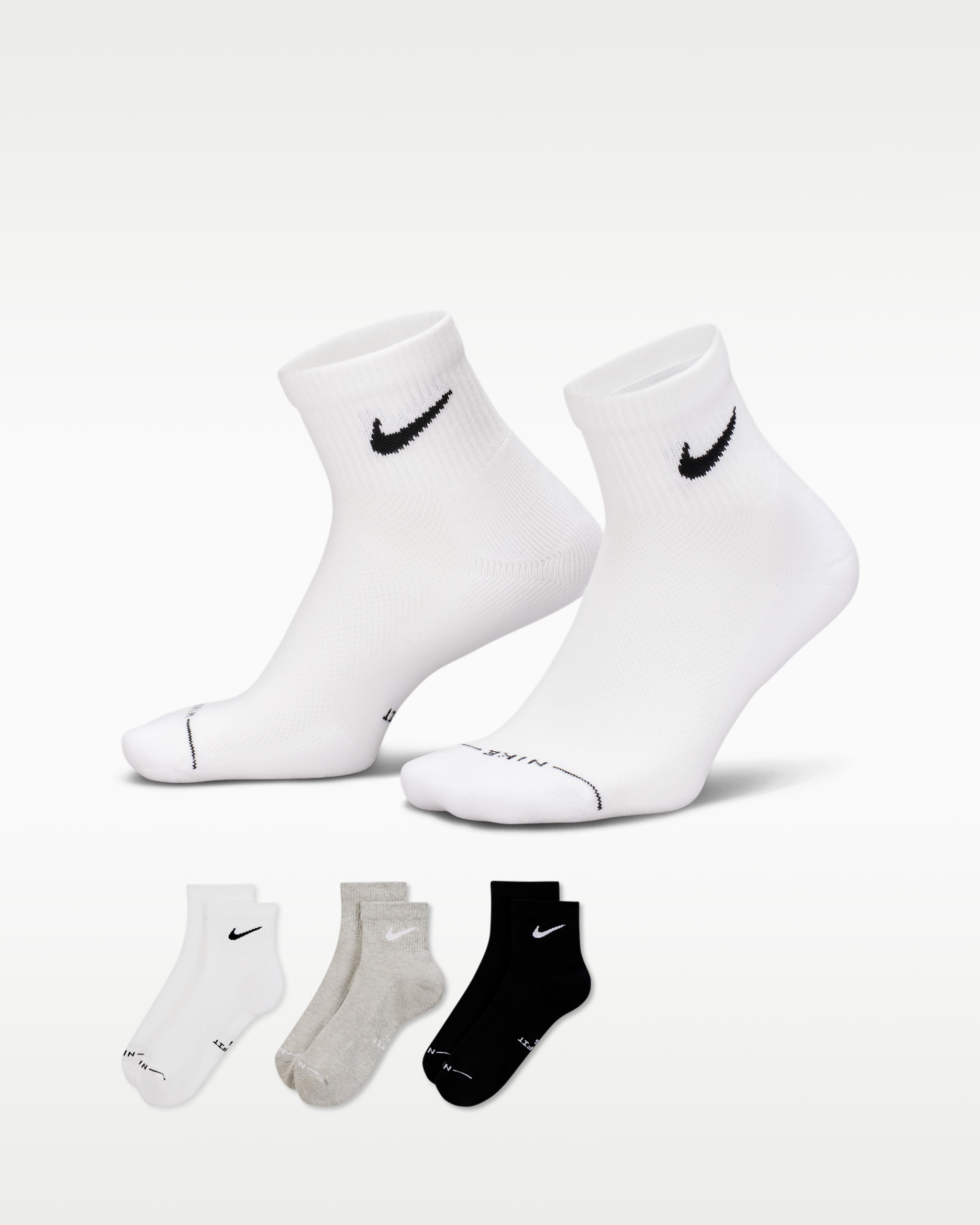 Nike Everyday Elevated Ankle Socks (3 Pairs) - Multi-Color
