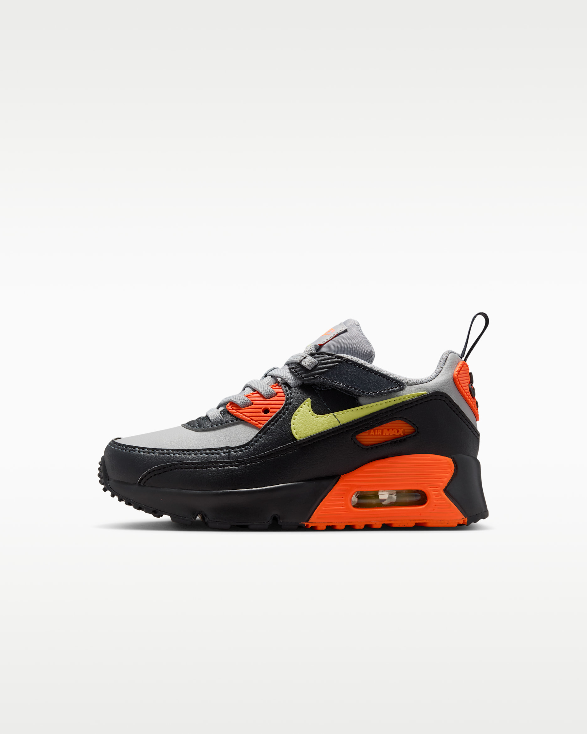 Nike Air Max 90 EasyOn Little Kids' Shoes - Light Smoke Grey/Hyper Crimson/Black/Limelight