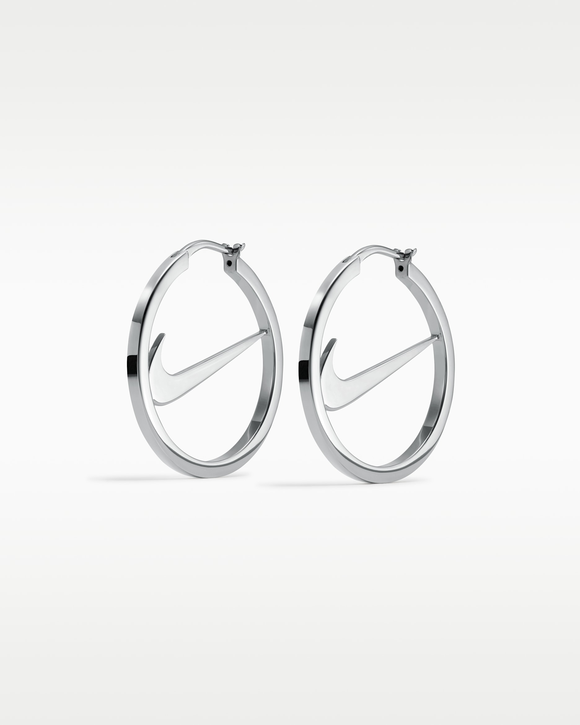 Nike Swoosh Hoop Earrings - Silver