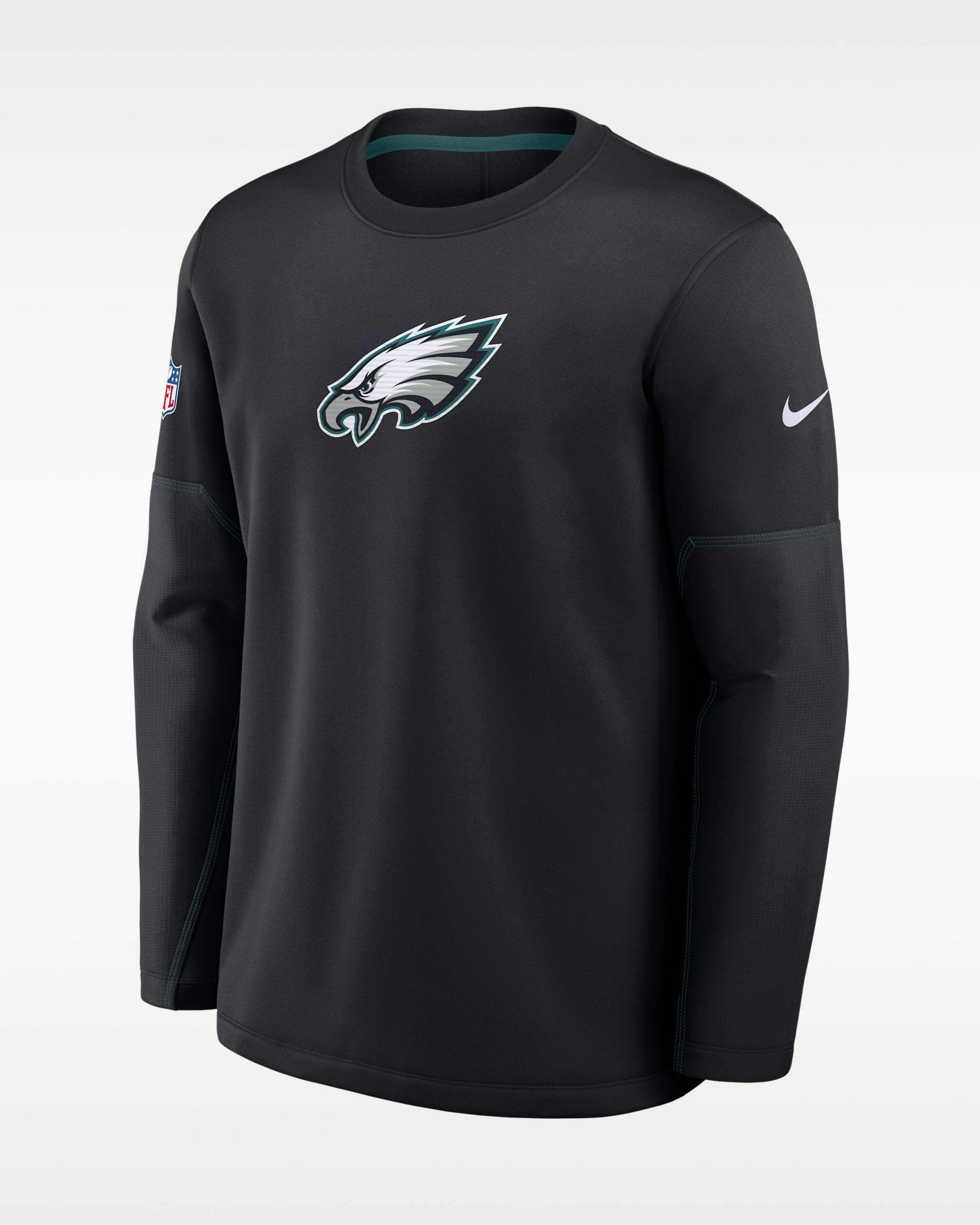 Playera de manga larga Nike Therma-FIT de la NFL para hombre Philadelphia Eagles Sideline Coaches - Negro