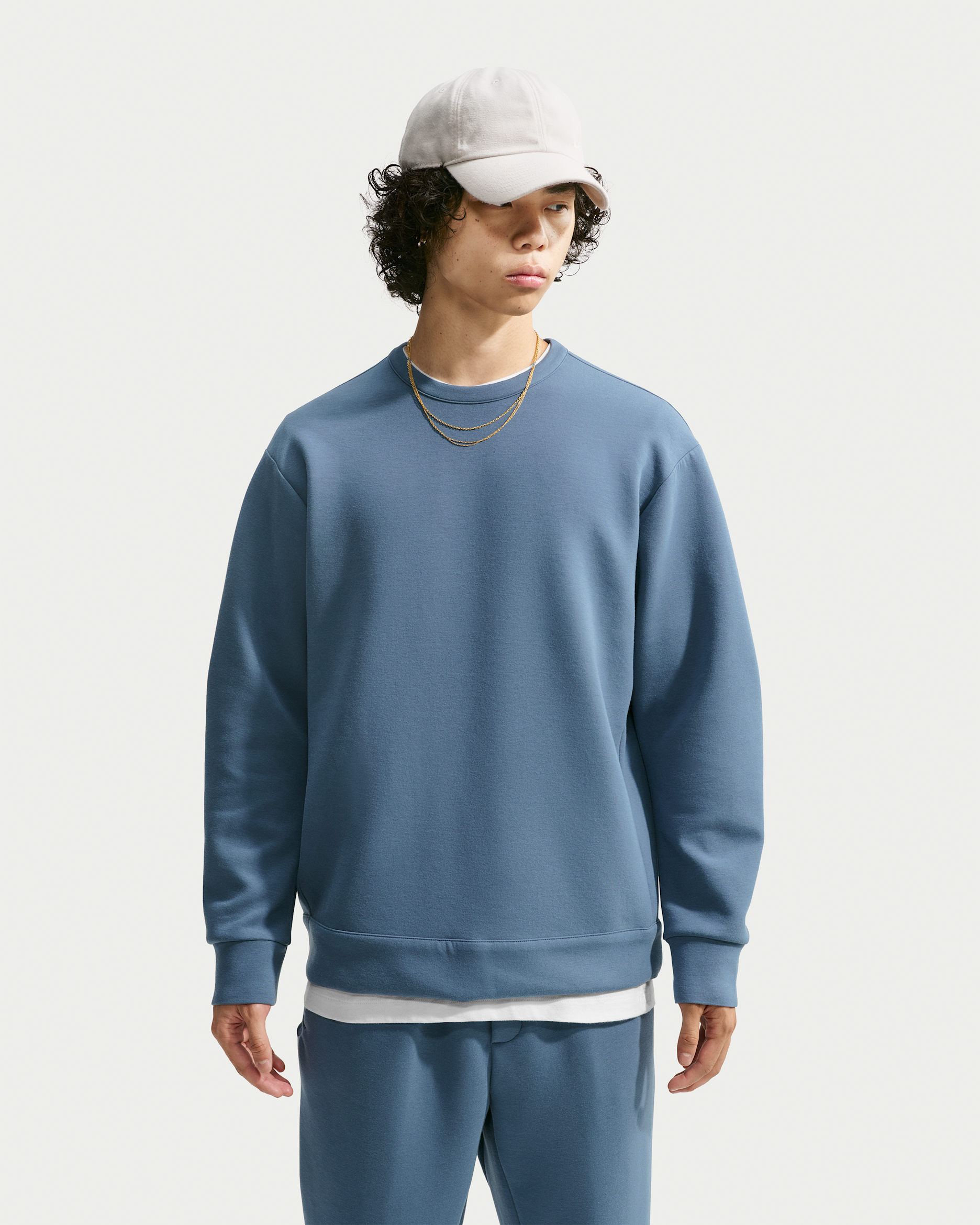 Nike 24.7 ImpossiblySoft Dri-FIT top met ronde hals voor heren - New Slate/Zwart/Midnight Navy