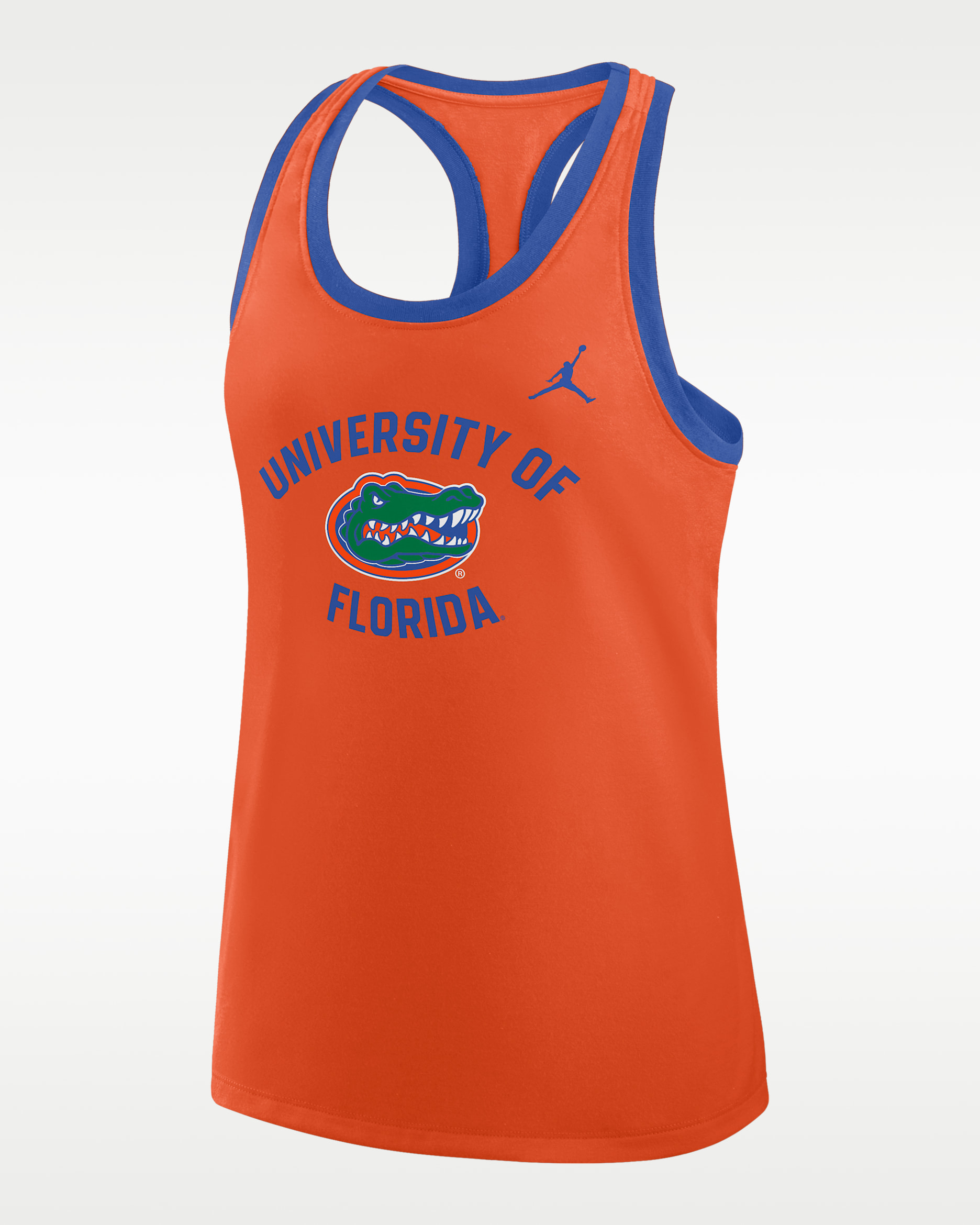 Camiseta de tirantes universitaria marca Jordan con espalda deportiva para mujer Florida Uni Name - Naranja