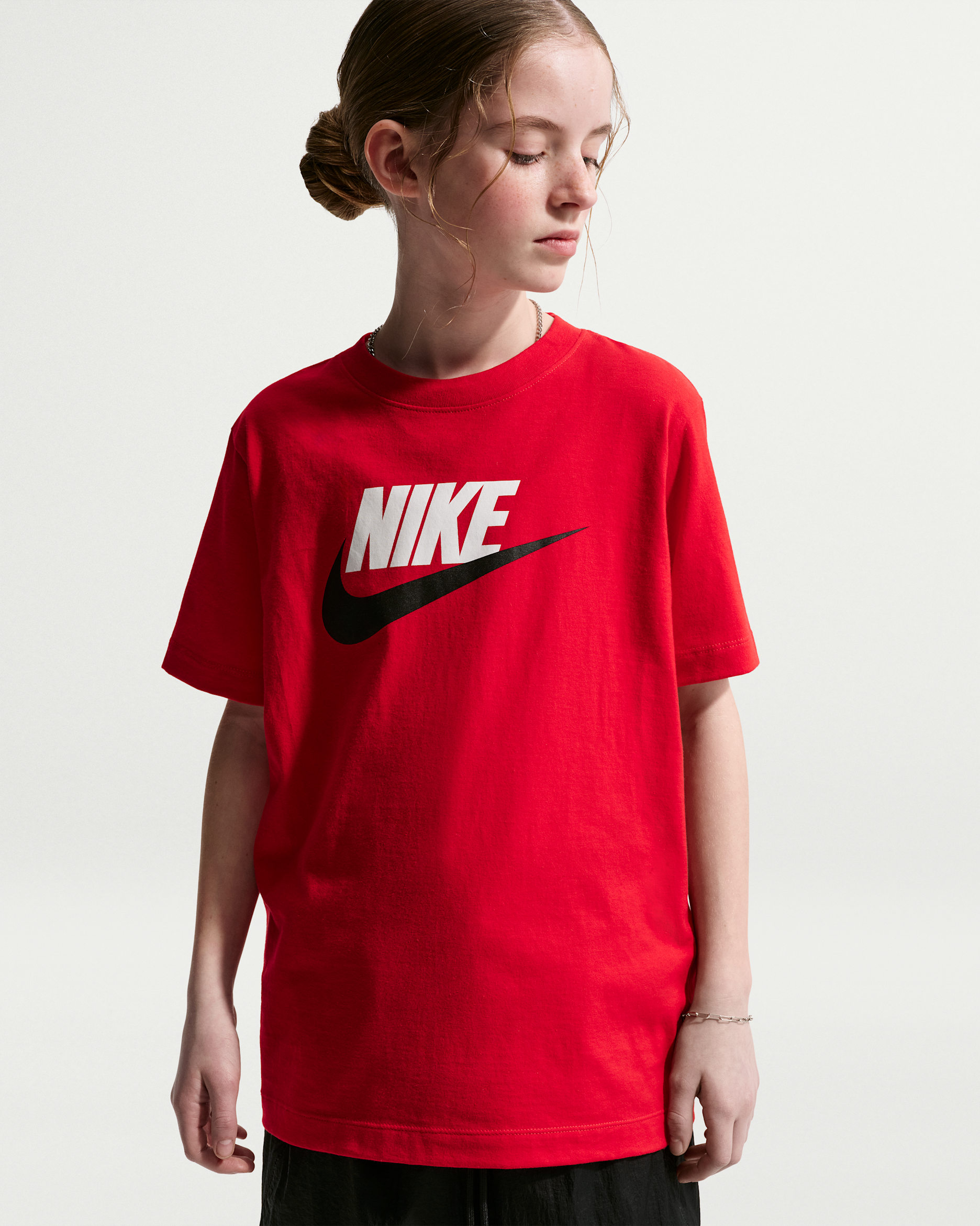 Nike Sportswear Big Kids' T-Shirt - University Red/Black/White