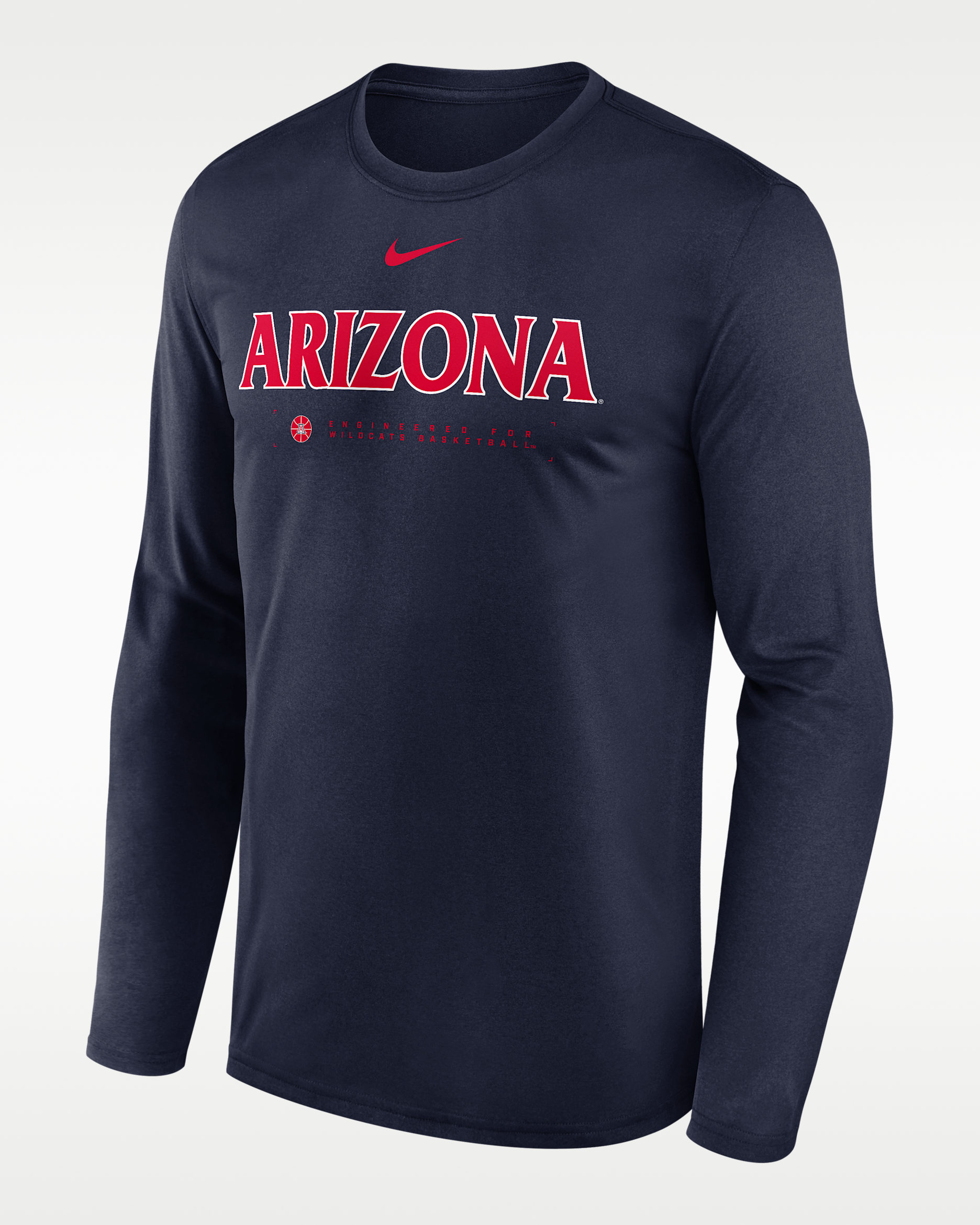 Playera universitaria de manga larga Nike Dri-FIT para hombre Arizona Courtside Basketball Shootaround Legend - Azul marino