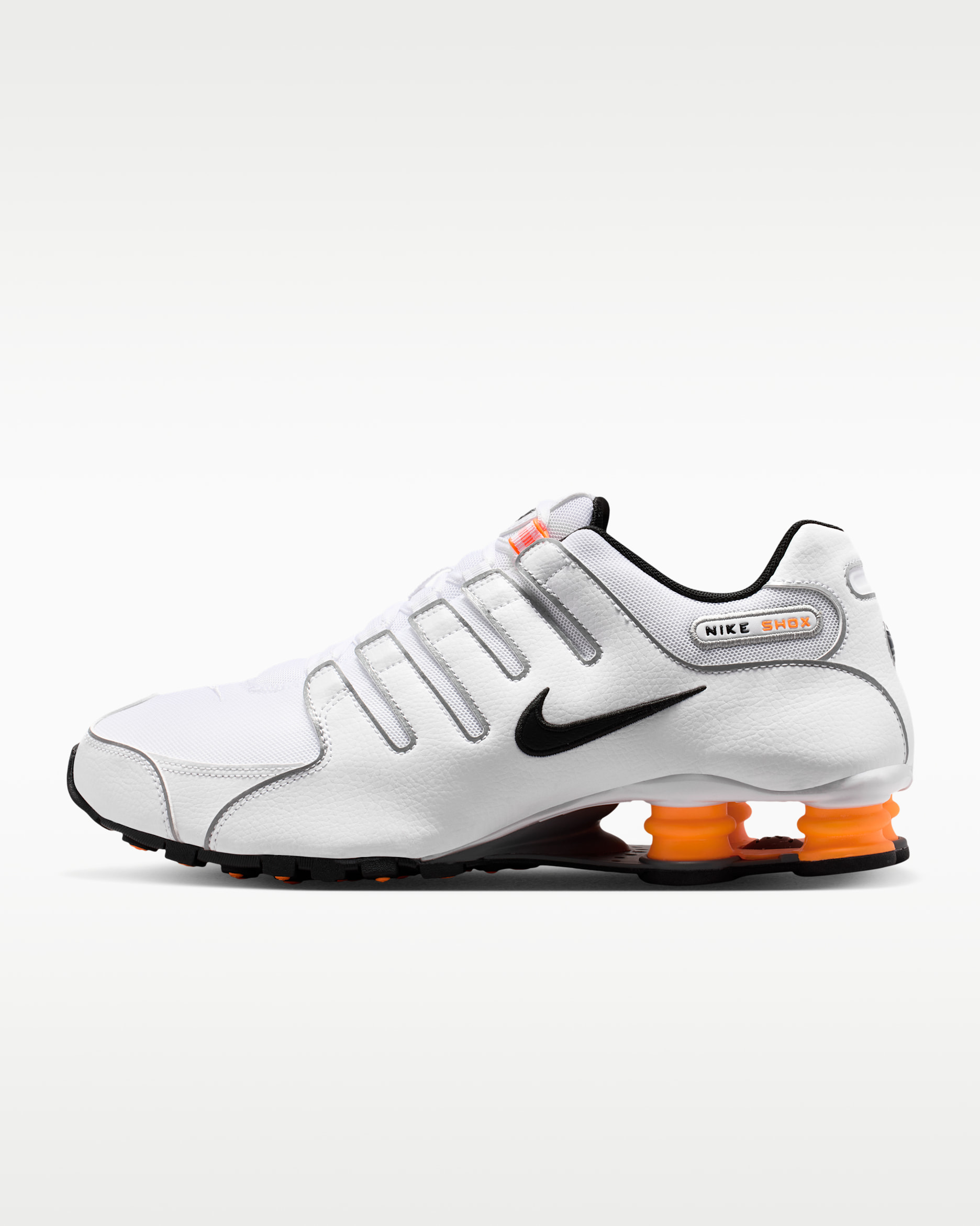 Nike Shox NZ Men's Shoes - White/Total Orange/Light Smoke Grey/Black