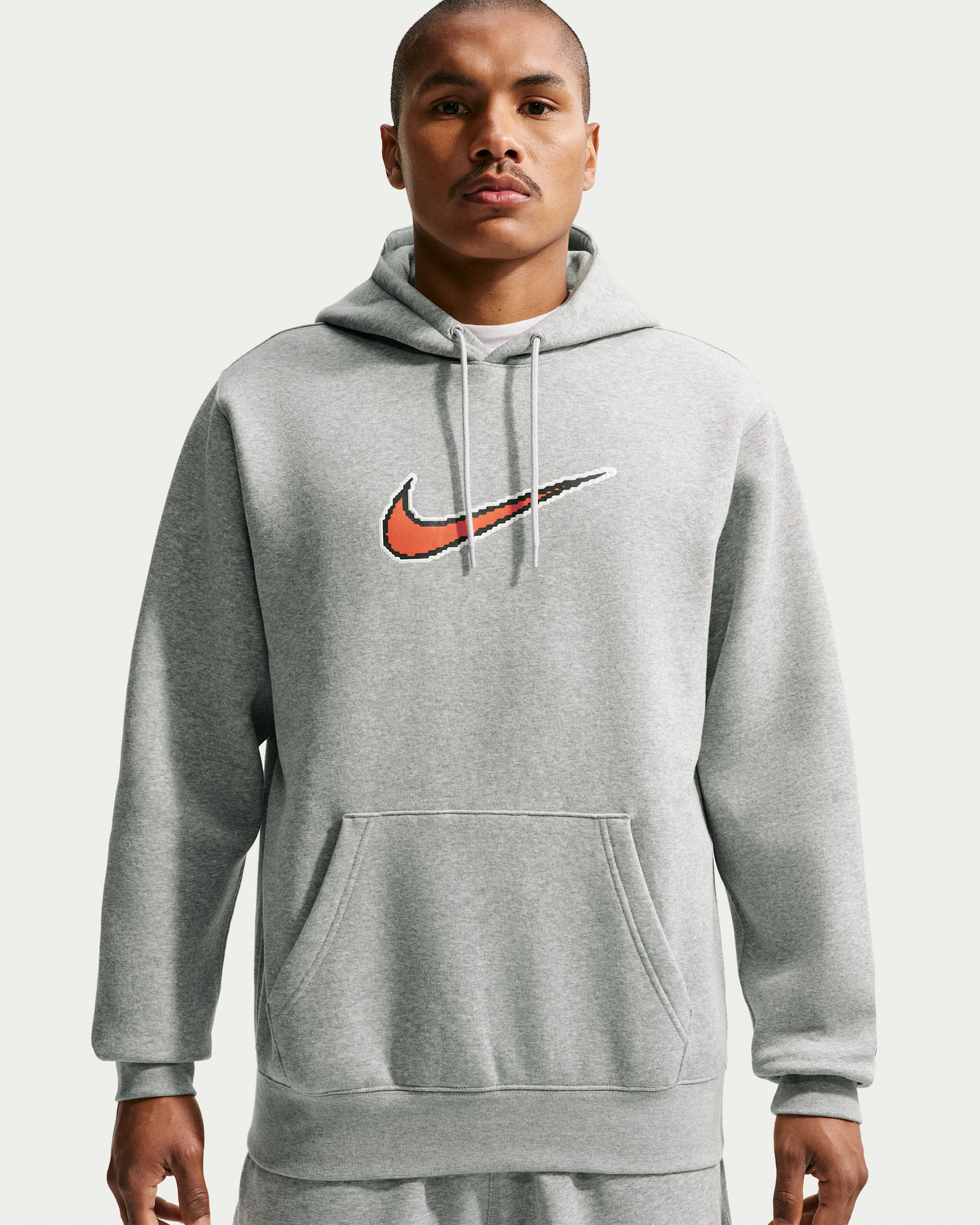 Nike Sportswear Club Men's Fleece Hoodie - Dark Grey Heather/Light Smoke Grey/Black