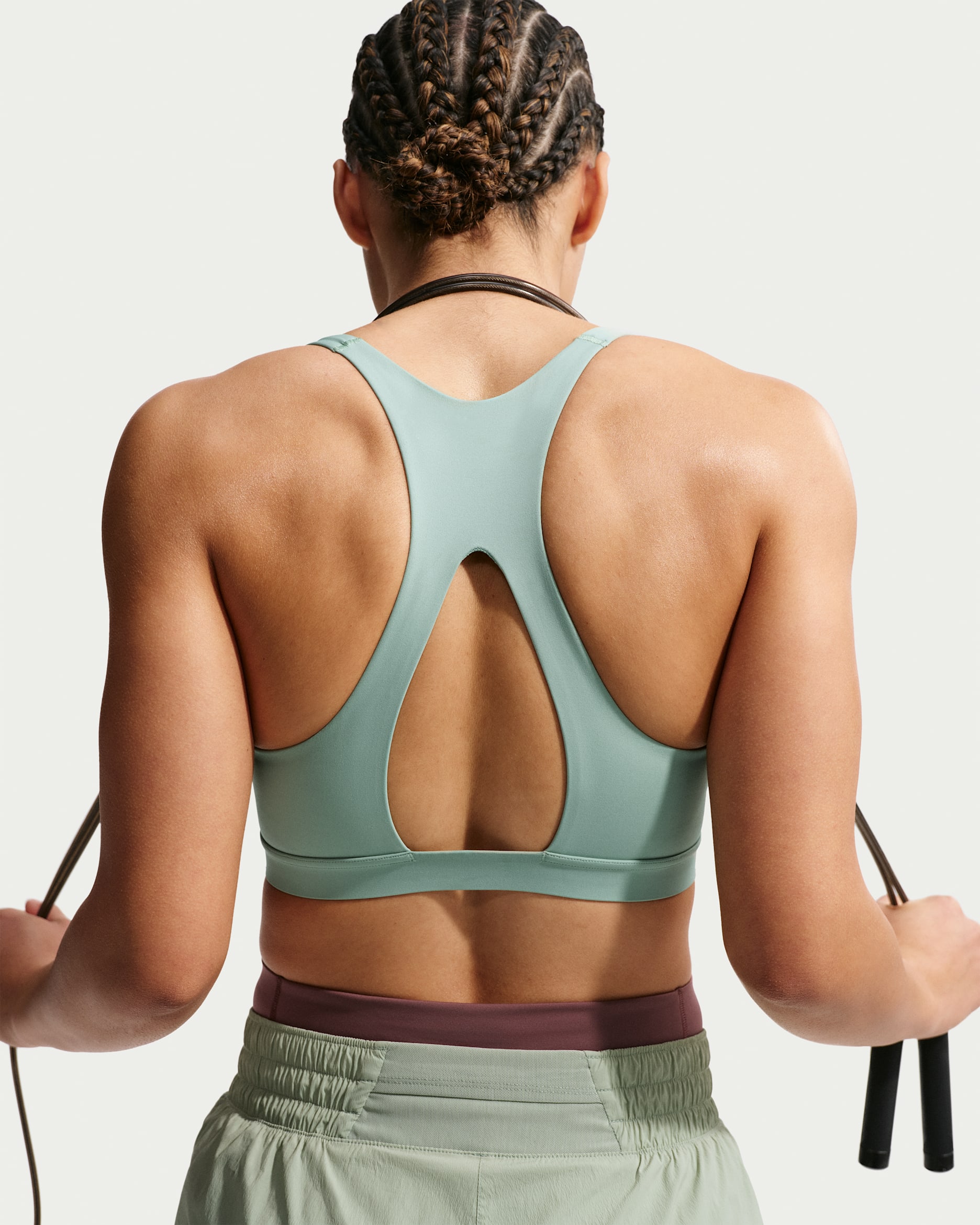 Nike Universa Women's Medium-Support Padded Sport Bra - Steam/Dutch Green/Dutch Green