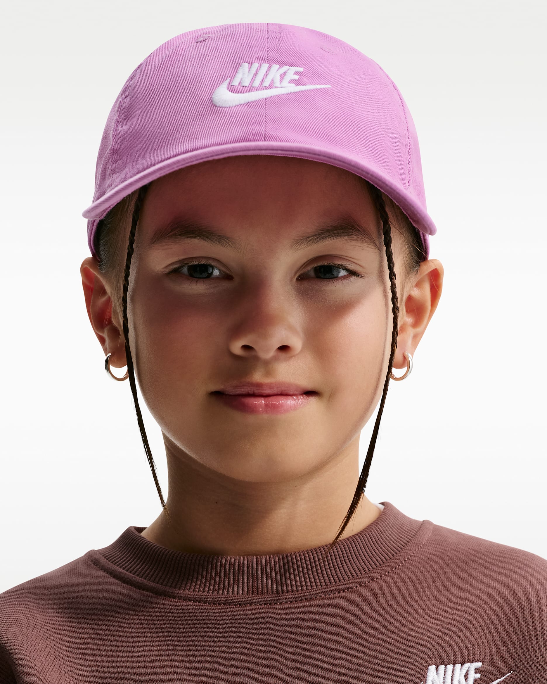 Nike Club Kids' Unstructured Futura Wash Cap - Light Magenta/White