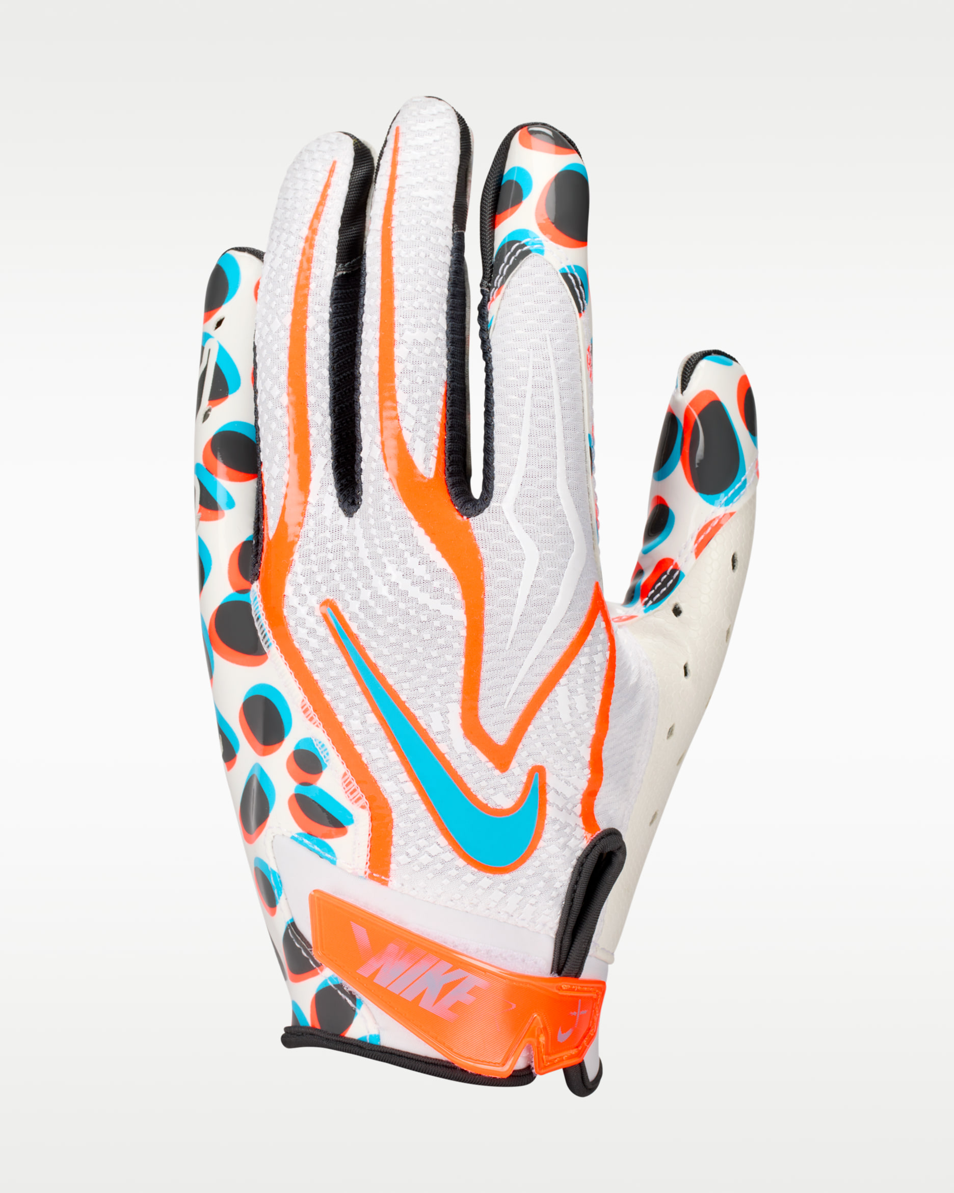 Nike Vapor Jet 9.0 Football Gloves (1 Pair) - Multi-Color/White/Total Crimson/Turquoise