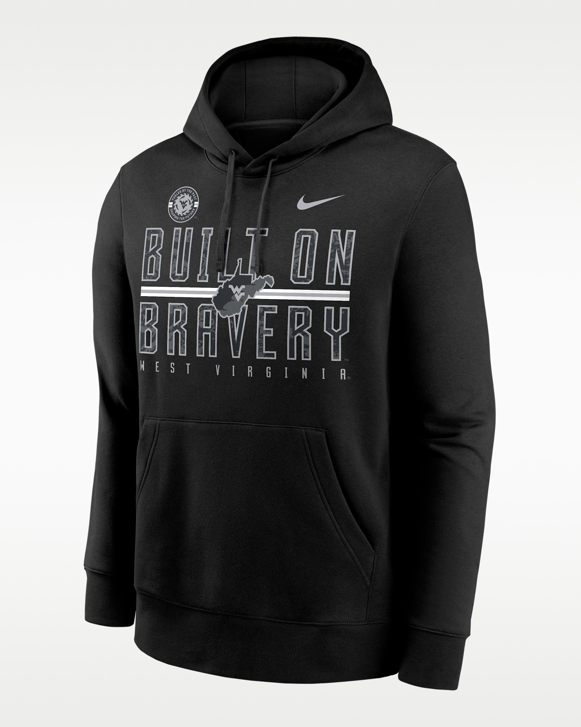 West Virginia Built on Bravery Club Men's Nike College Pullover Hoodie - Black