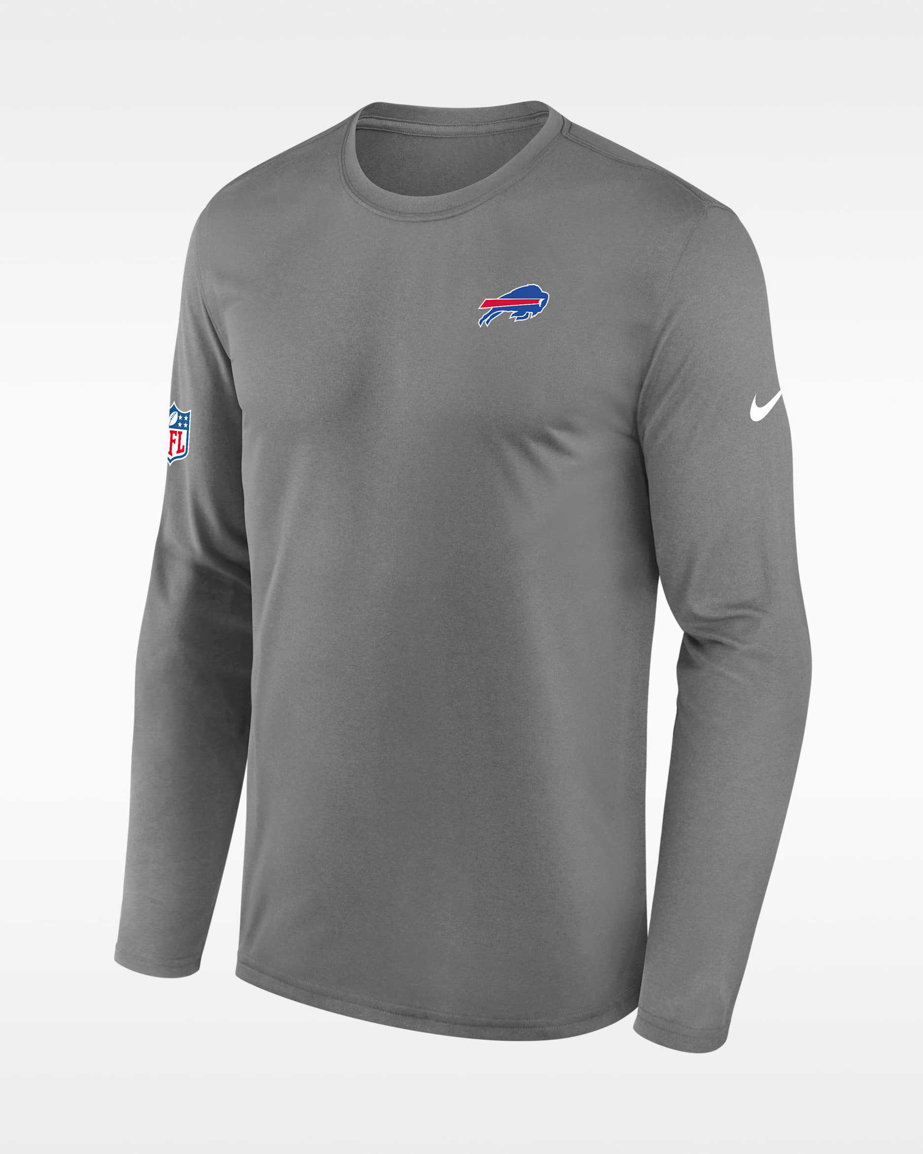 Playera de manga larga Nike Dri-FIT de la NFL para hombre Buffalo Bills Alt Legend Small Logo - Carbón