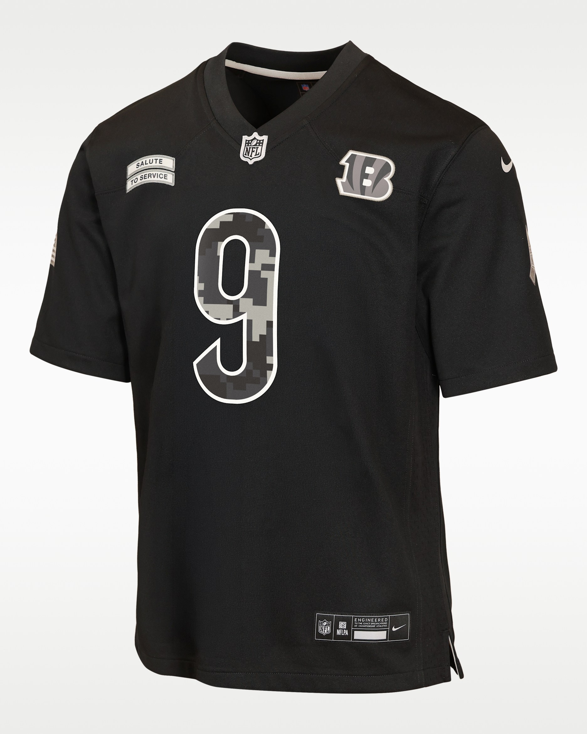 Joe Burrow Cincinnati Bengals Salute to Service Big Kids' Nike NFL Game Jersey - Black