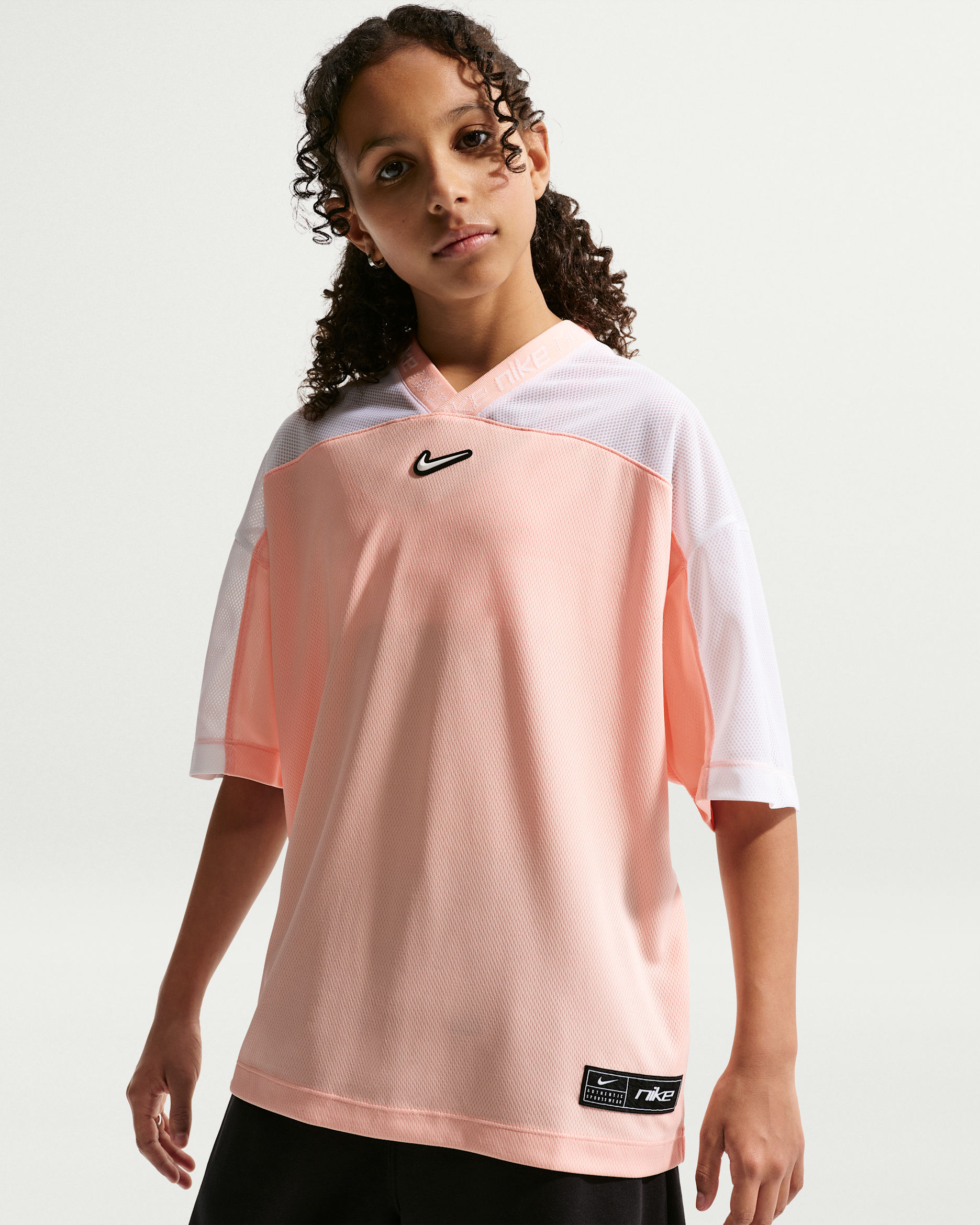 Nike Sportswear Dri-FIT Jersey-Oberteil für ältere Kinder (Mädchen) - Arctic Orange/Weiß