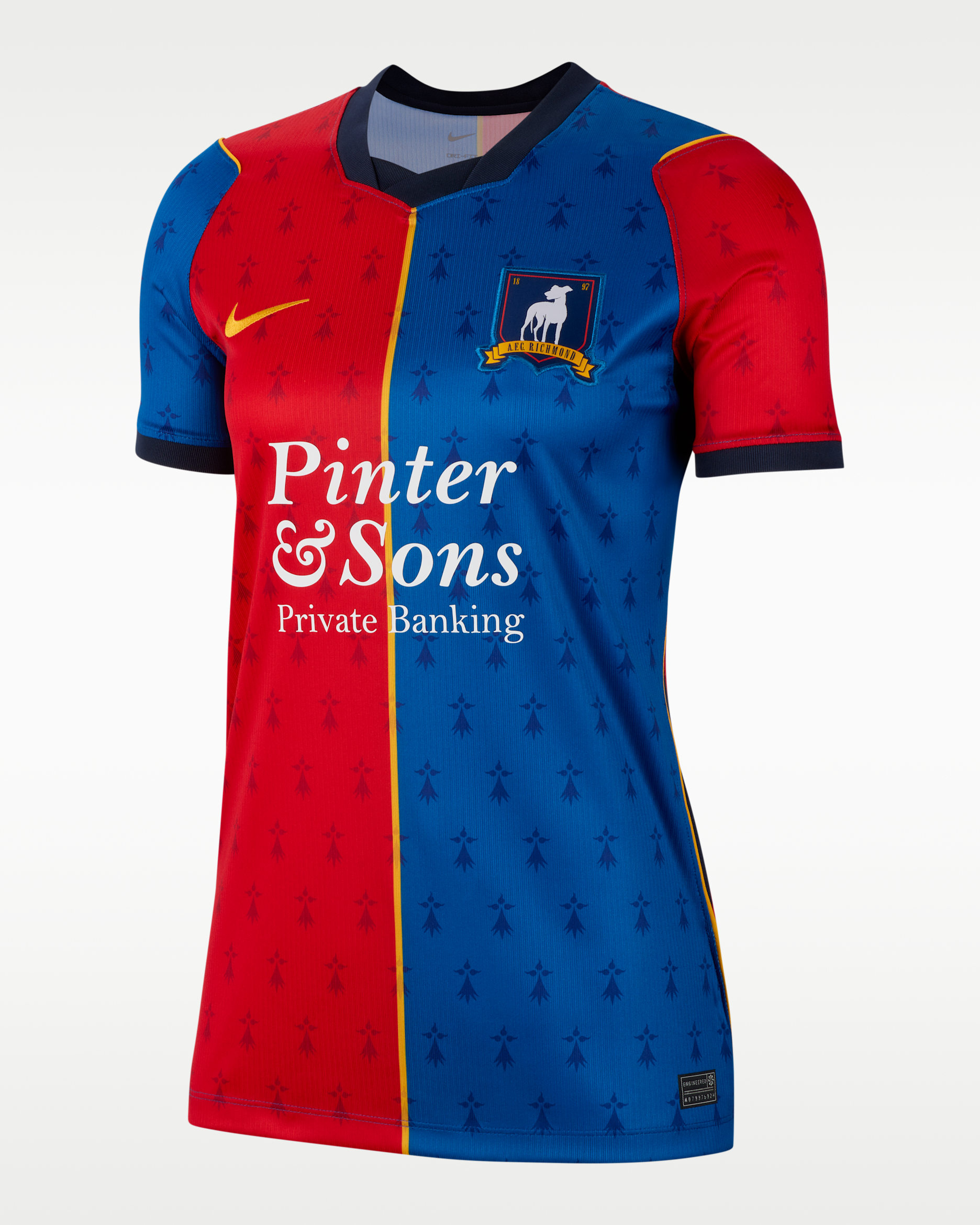 Maglia da calcio replica Nike Dri-FIT AFC Richmond 2026 Stadium da donna – Home - Team Royal/University Red/Sundown